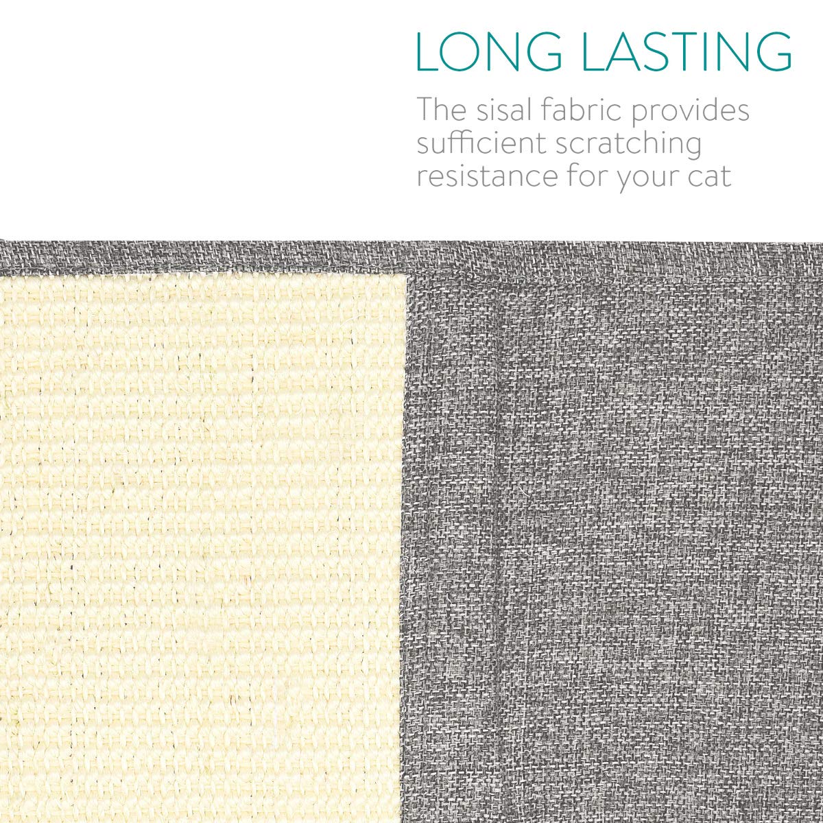 Navaris Cat Scratch Armrest Organizer - Sisal Furniture Protector Scratching Pad For Cats - Scratcher Mat Cover For Sofa Couch Armchair - Light Gray