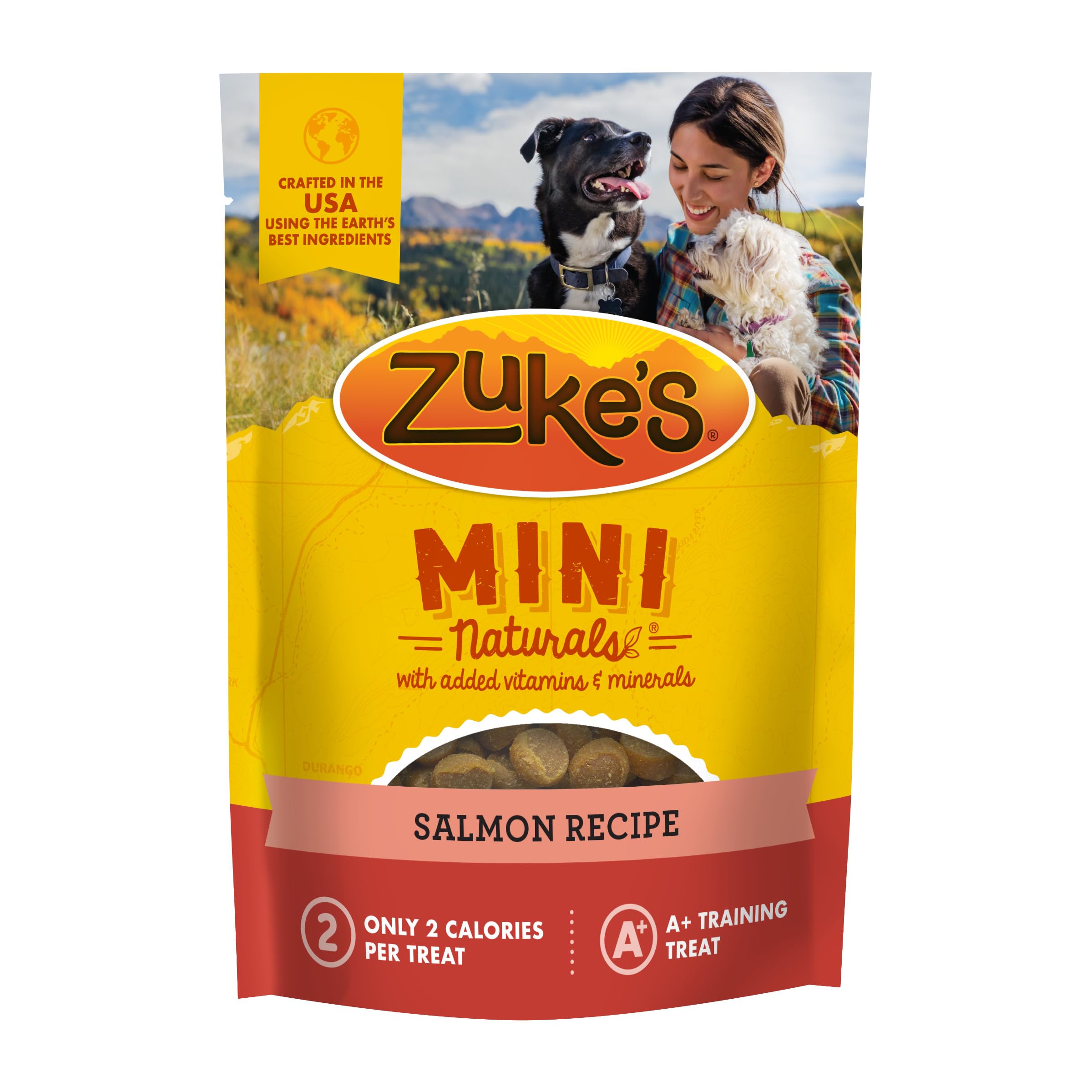 Zukes Mini Naturals Dog Training Treats for Dogs of All Sizes, Pet Treats made with Real Salmon, 16 oz. Resealable Pouch - 16 oz