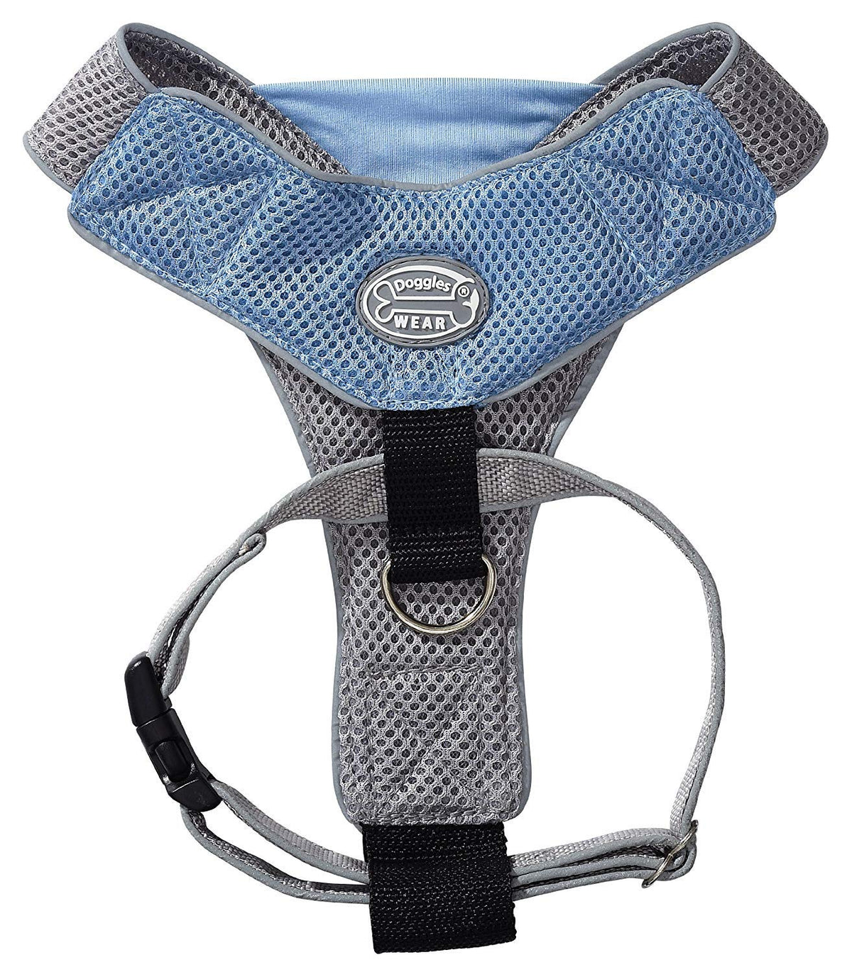 Doggles V Mesh Dog Harness, Blue/Gray, XX Small