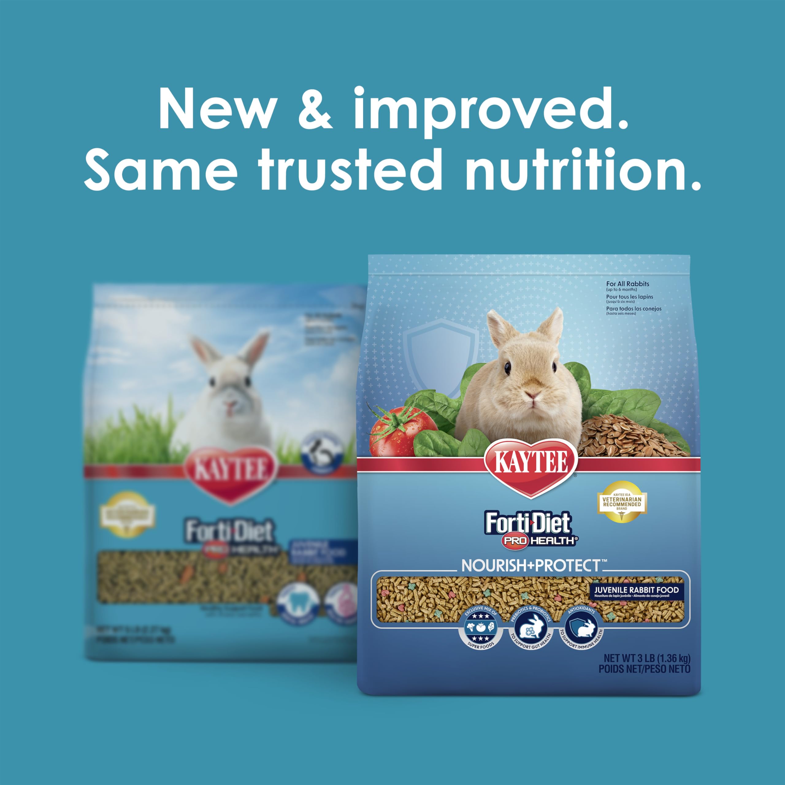 Kaytee Forti-Diet Pro Health Juvenile Rabbit Food, 3 lb, Comprehensive Nutrition for Digestive Health & Immune Support