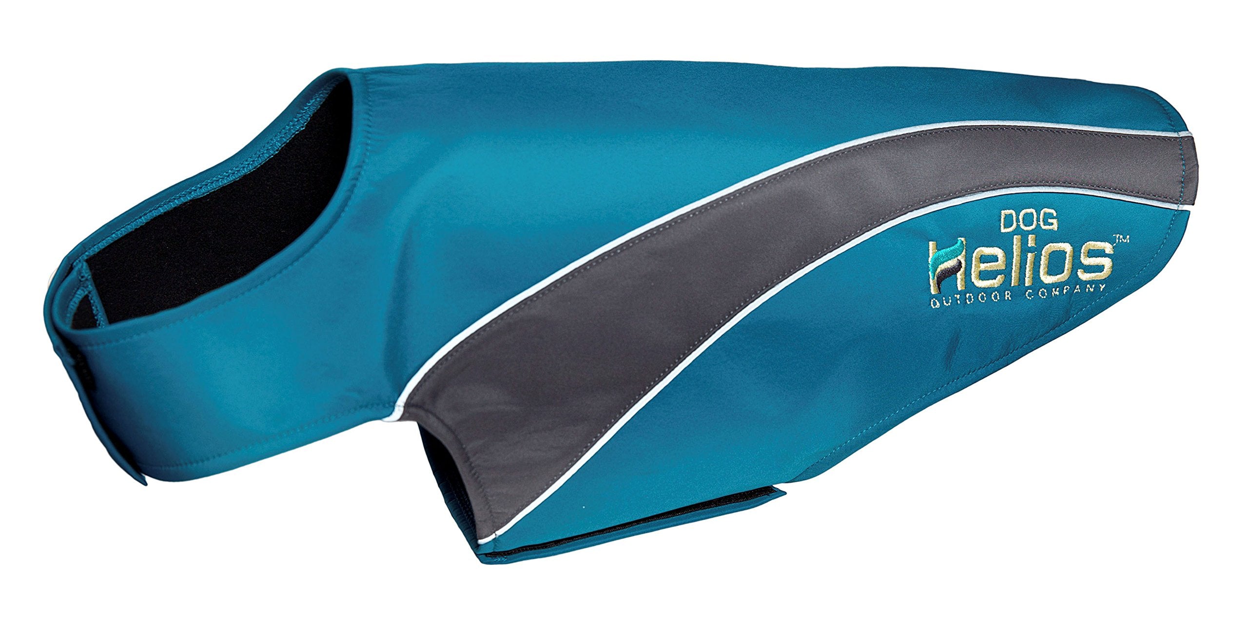 Pet Life Helios Octane Softshell Neoprene Satin Reflective Dog Jacket w/Blackshark Technology, Large, Blue, Grey