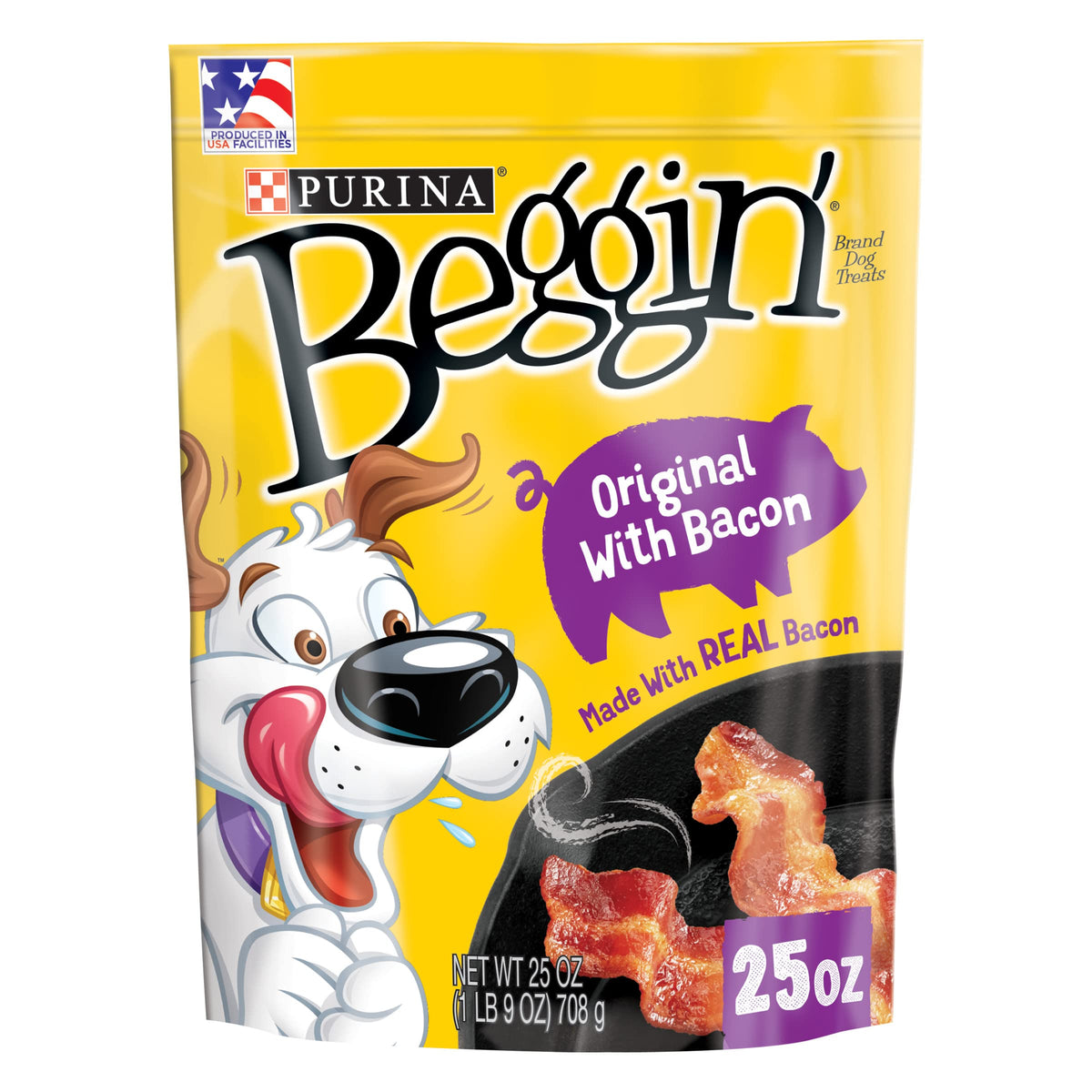 Purina Beggin' Strips Dog Treats, Original With Bacon Flavor - (4) 25 Oz. Pouches