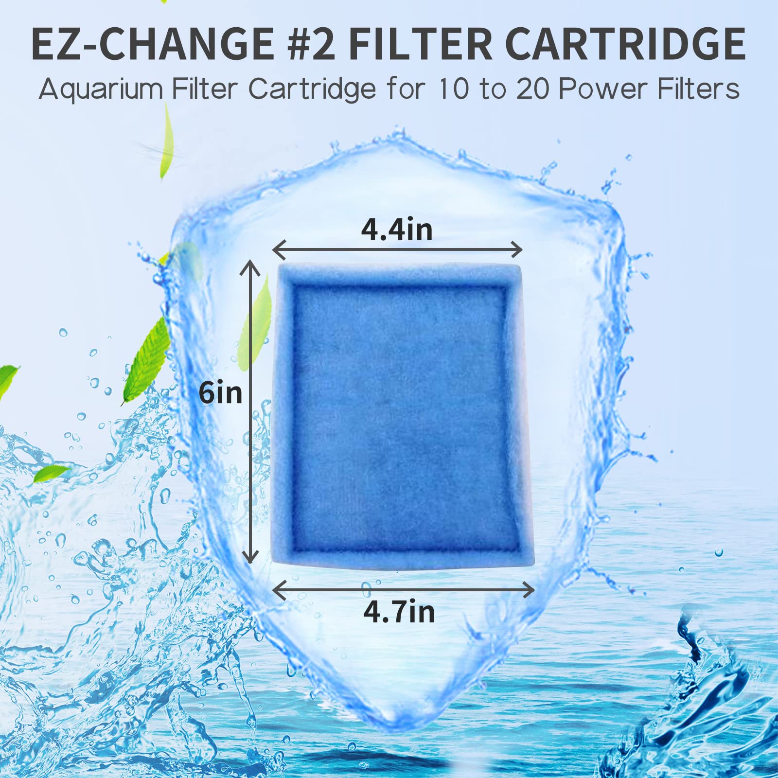 10-20 Gallon Aquarium Filters Ez-Change #2 Filter Cartridge Fit Aquarium Filter Cartridge 10 To 20 Power, For Healthier Fish (8