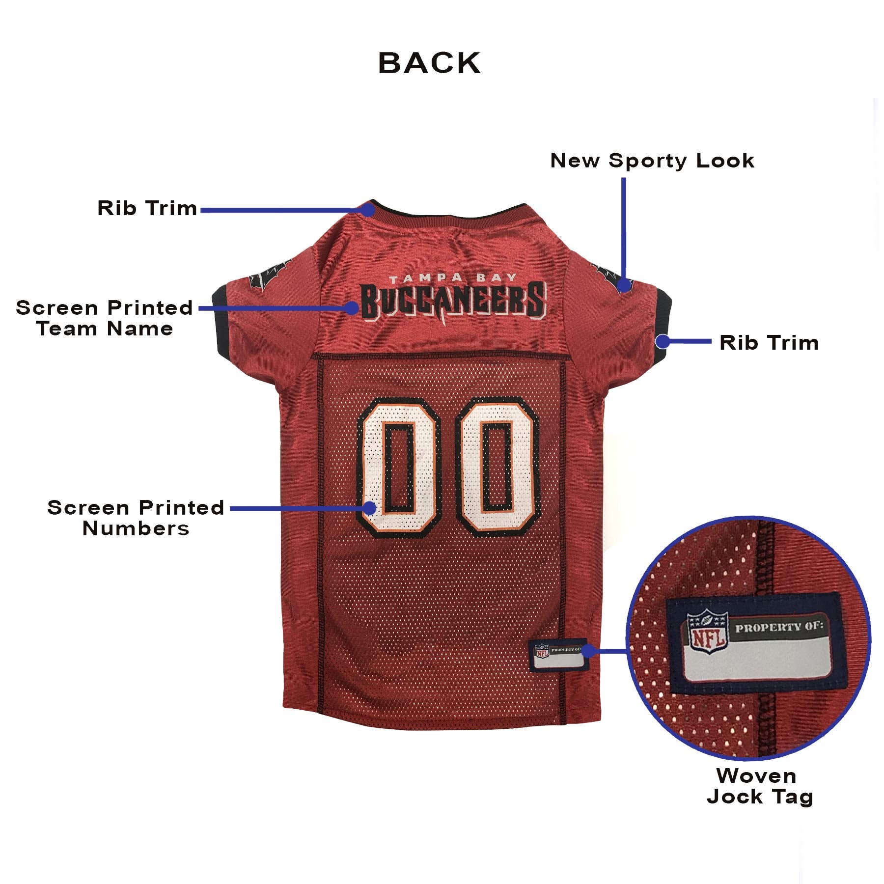 NFL Tampa Bay Buccaneers Red Mesh Pet Football Jersey (Medium)