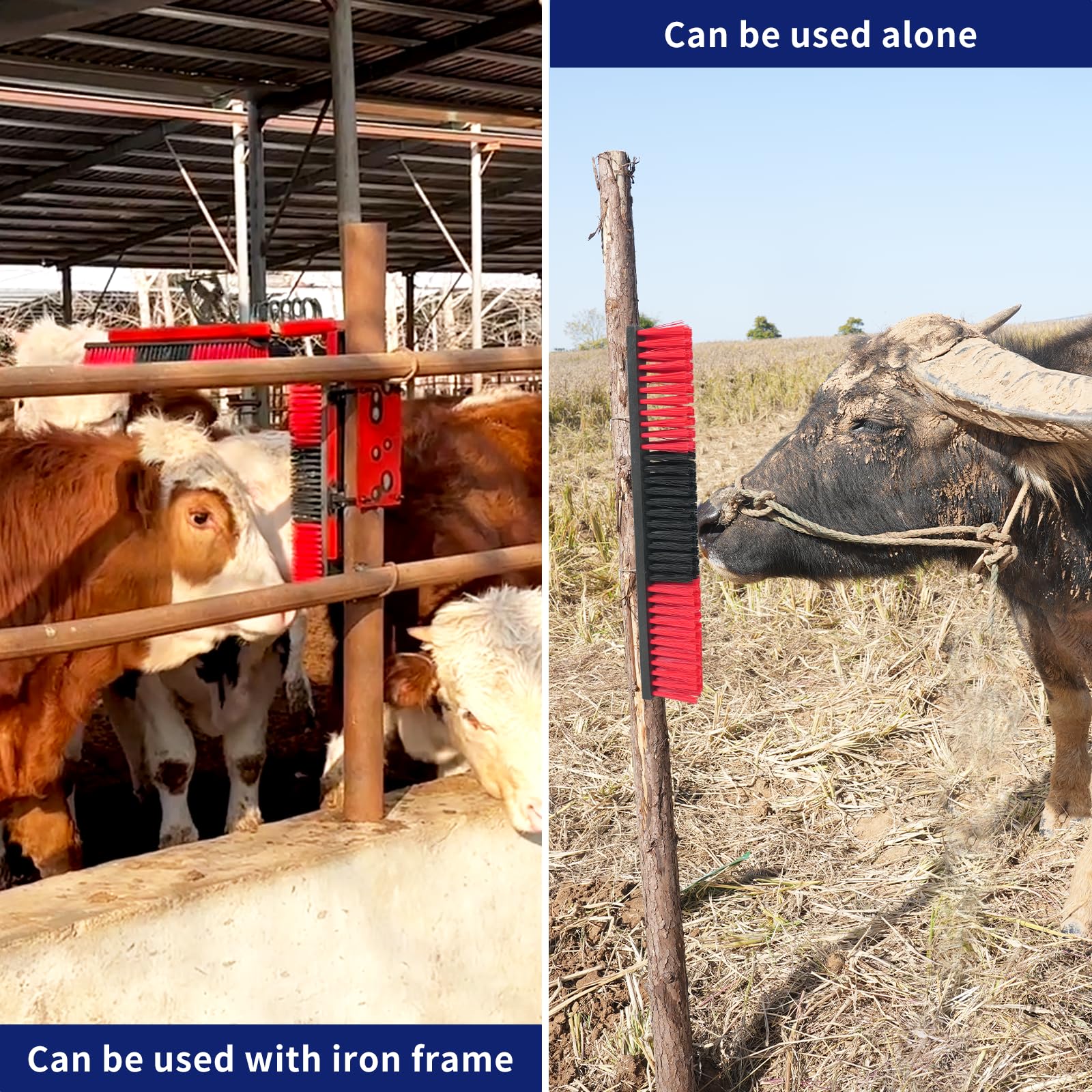 Livestock Scratch Brush With 4 Screws,Animal Back Scratching Brush For Cow,Cattle,Sheep, Horses,Pigs,Massage Grooming Tool