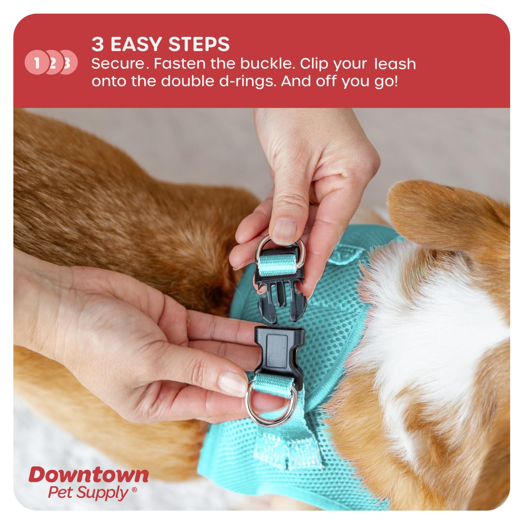Downtown Pet Supply Step In Dog Harness No Pull, X-Large, Light Blue - Adjustable Harness With Padded Mesh Fabric And Reflective