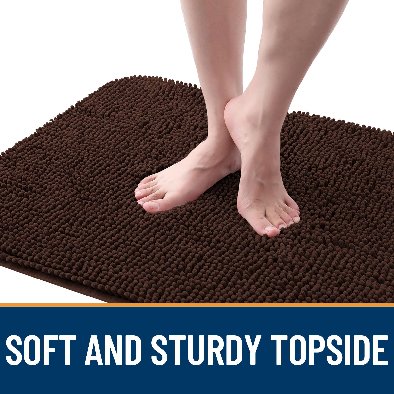OLANLY Dog Door Mat for Muddy Paws 48x30, Absorbs Moisture and Dirt, Absorbent Non-Slip Washable Doormat, Quick Dry Chenille Mud