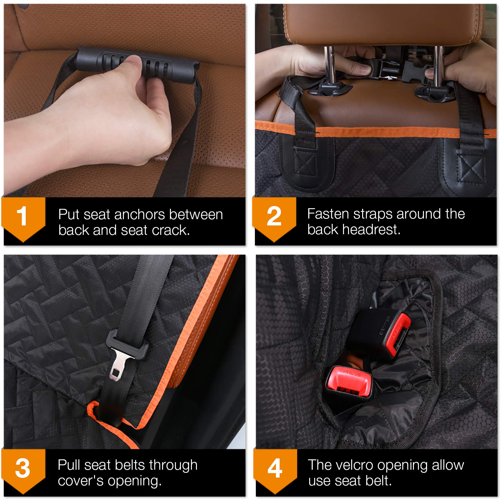 iBuddy Back Seat Cover for Truck, Easy-Install Dog Bench Seat Cover for Trucks Ford F150 F250/Chevrolet Silverado/Ram/GMC Sierra