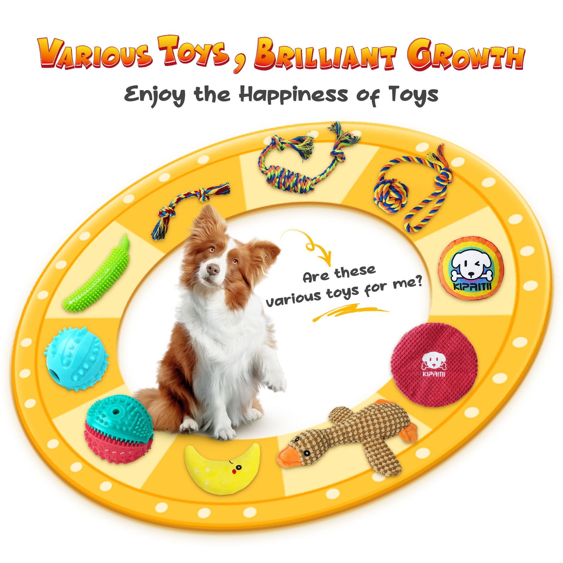 Kipritii Puppy Teething Chew Toys -25 Pack Charming Puppy Toys Dog Chew Toys With Rope Toys, Dog Treat Balls & Dog Squeaky Toy For Puppy And Small Dogs