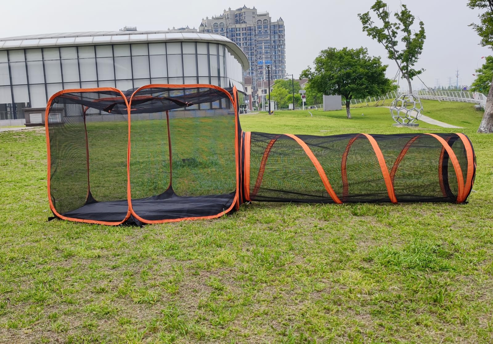 2 In 1 Pet Cat And Dog Tunnel Tent Foldable Pet Tent Outdoor Pop Up Pet Playpen Cage Fences House (Styles 2)