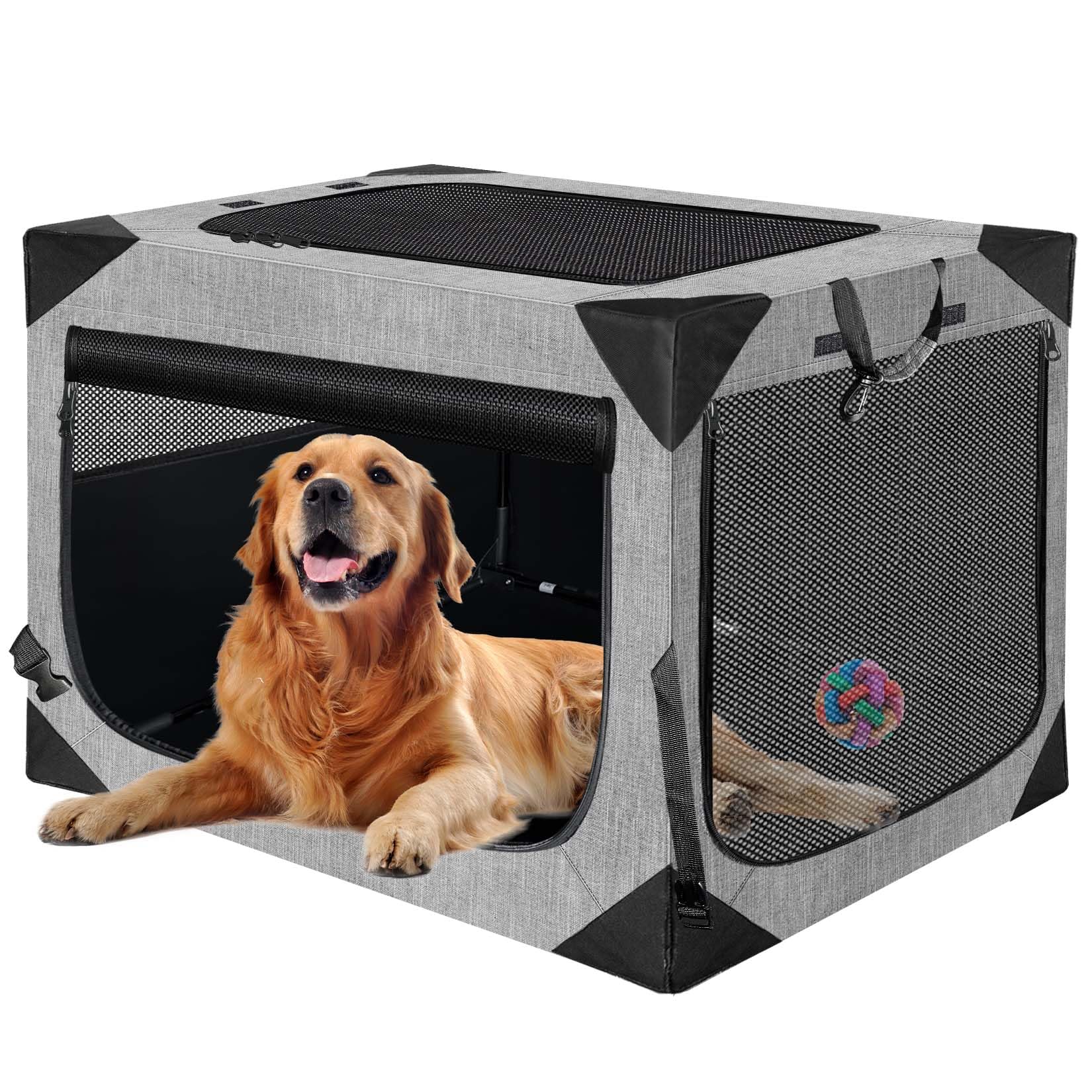 Dog Crate 30x21x21 Inch for Large or Medium Dogs, Portable and Foldable Design Perfect for Travel or Home Use, Dog Kennel with 3