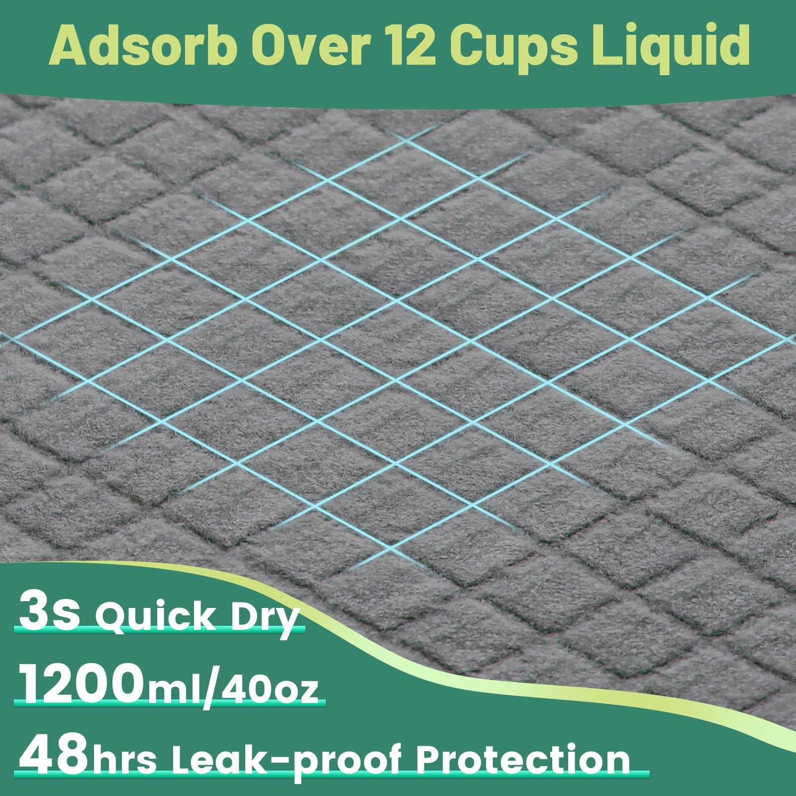 Gimars Odor-Control Charcoal Pee Pads for Dogs, Super-Absorbent, 31"x47", 40 Counts, Leak-Proof, Black