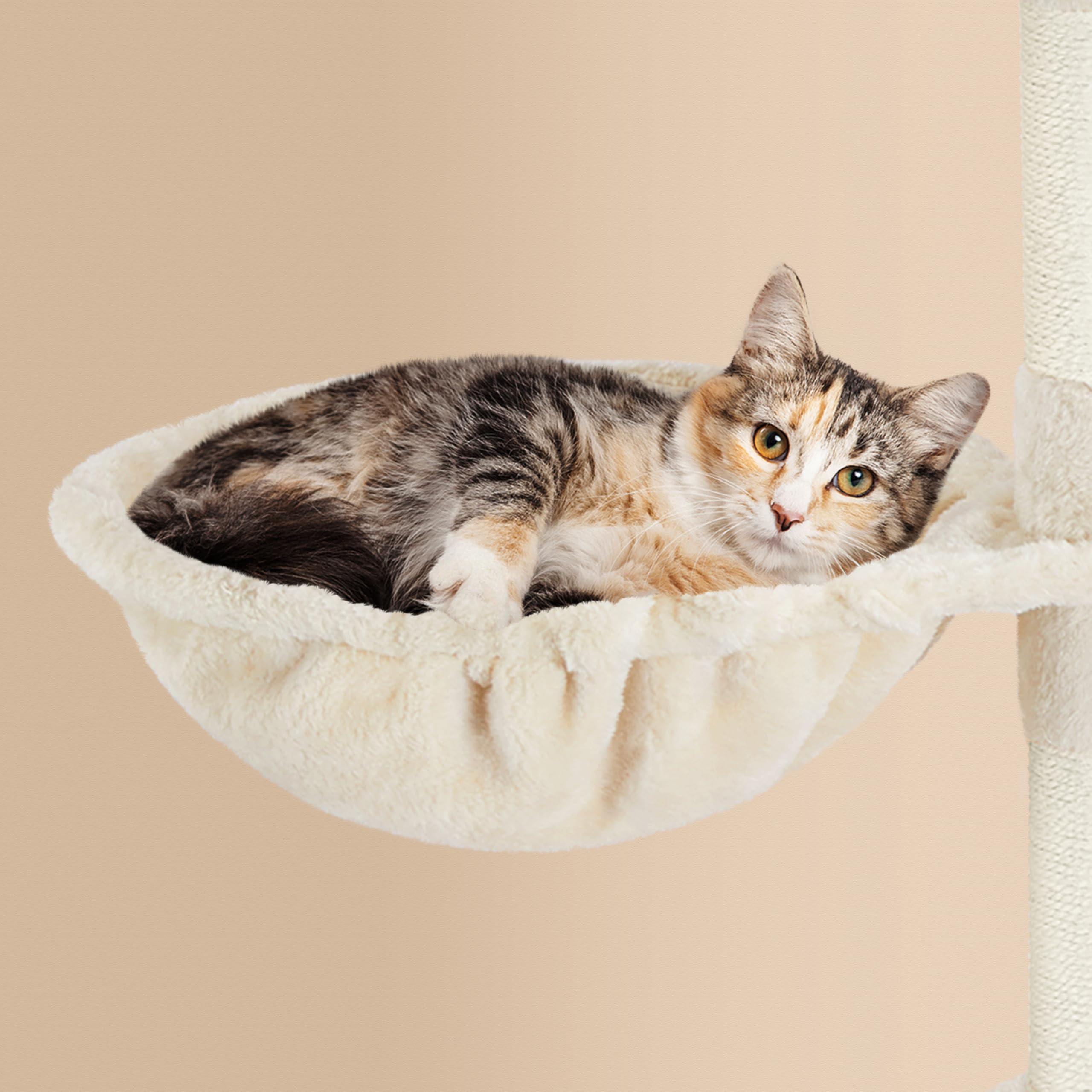 Yaheetech 64.5in Cat Tree Cat Tower Scratching Post, Plush Cover Cat Condo Bed Furniture with Hammock, Platform, Perch for Extra