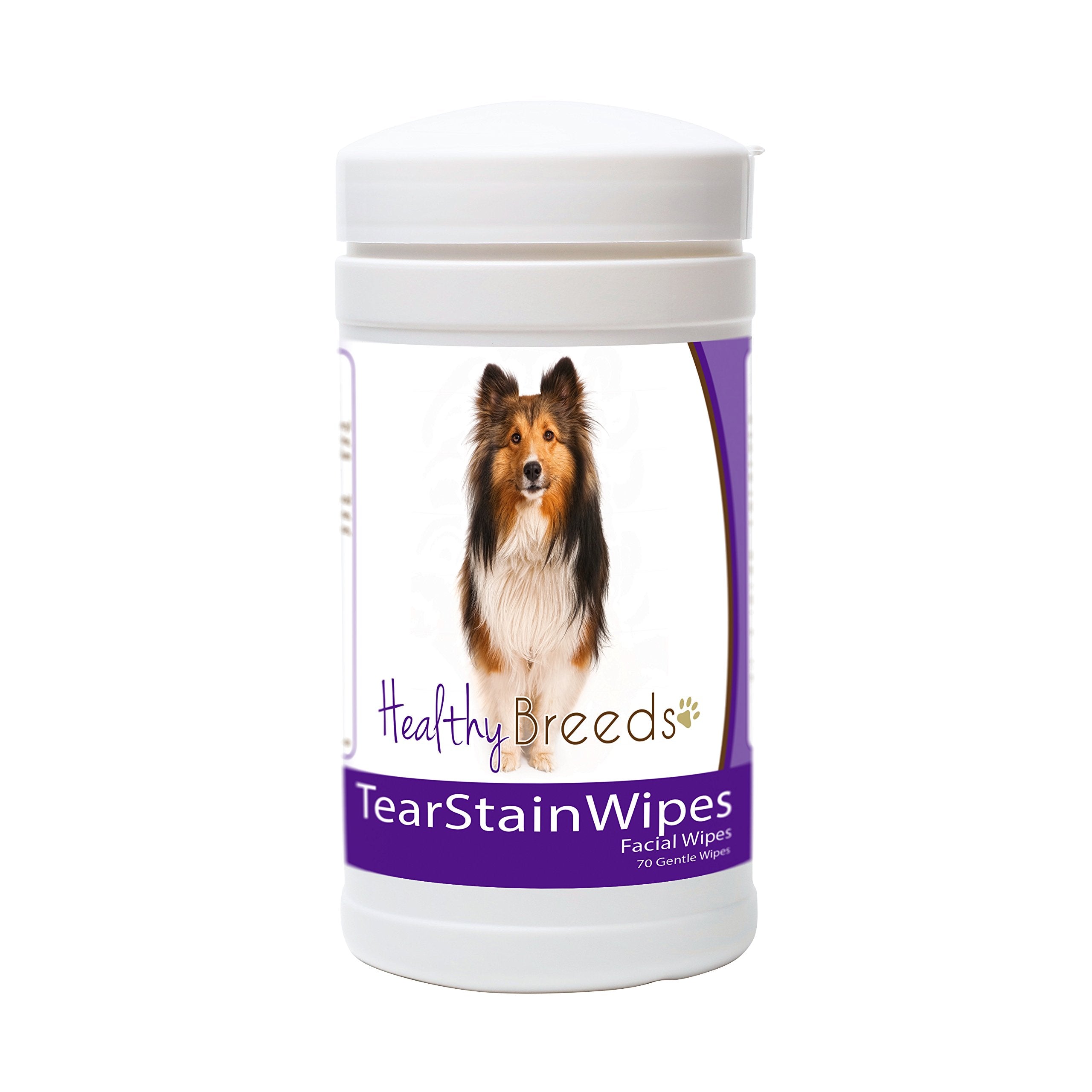 Healthy Breeds Shetland Sheepdog Tear Stain Wipes 70 Count
