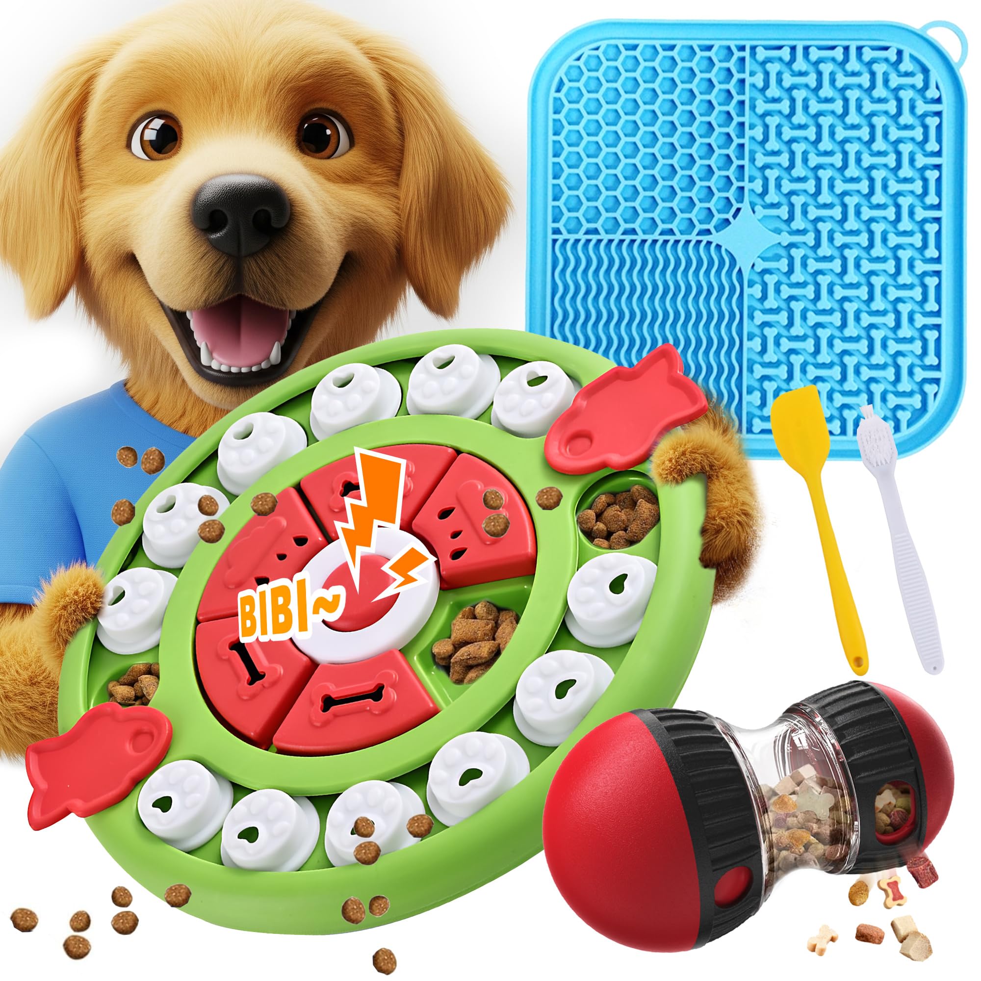 5 in 1 Dog Puzzle Toy Set for Slow Feeding and Puppy IQ Training, Stimulating Cognitive Anxiety Relief and Keeping Dog Busy, Pet