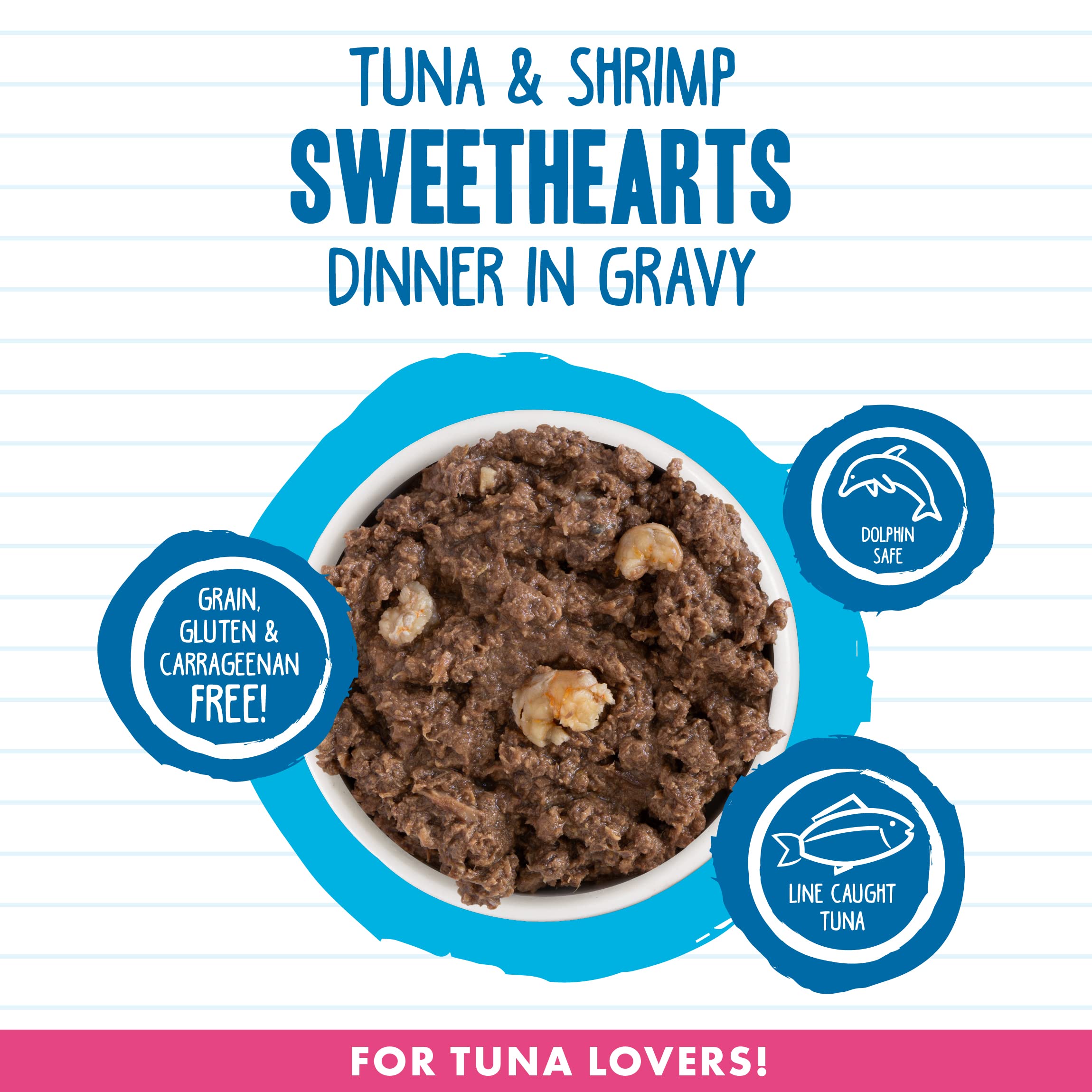 Weruva BFF Minced Natural Wet Cat Food, Tuna and Shrimp Sweethearts in Gravy, 3oz Can, Pack of 24