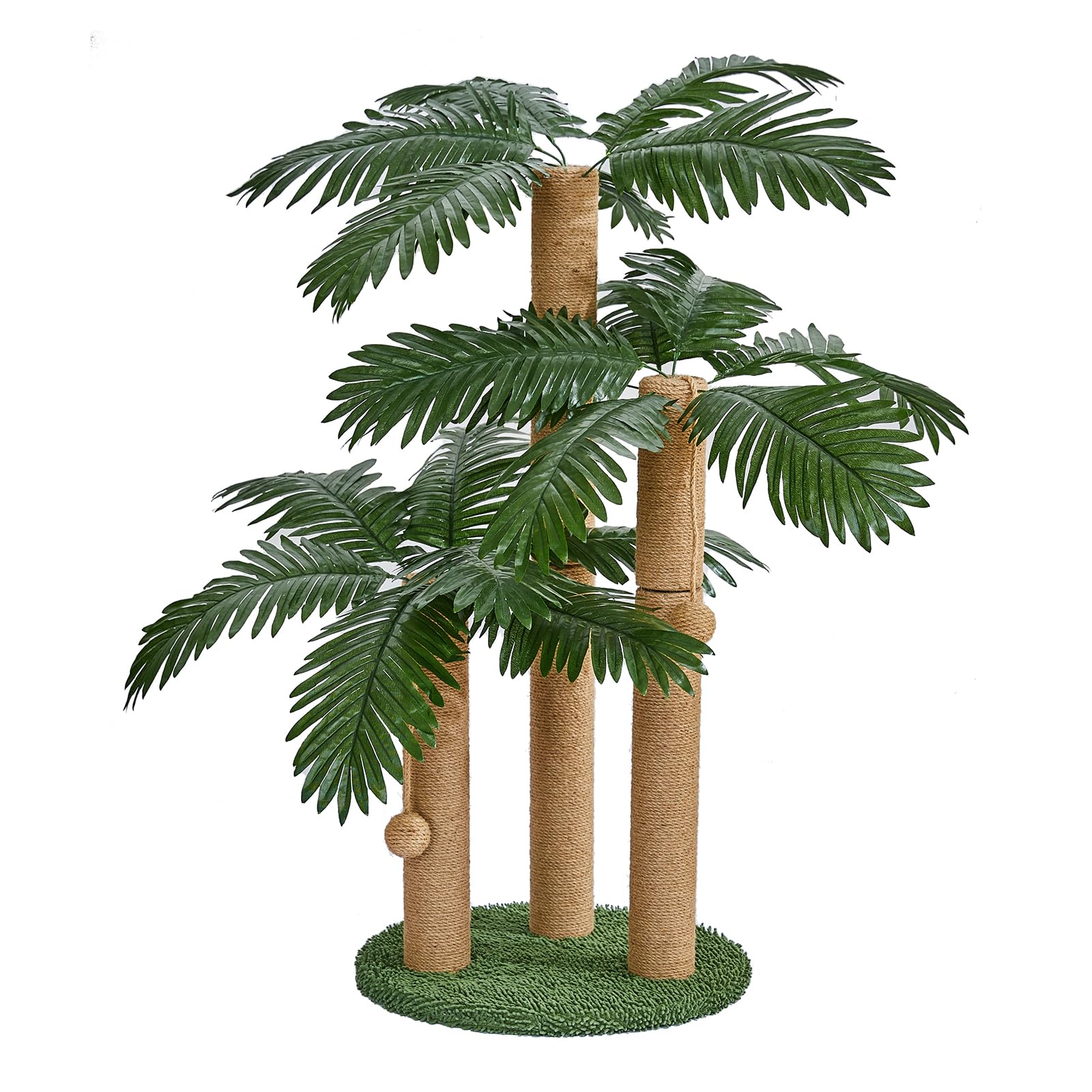 Lemonda 31.5Inch Cat Scratching Post,Cat Scratcher Tree With 3 Scratching Poles & 2 Interactive Dangling Balls,Cats Scratching P