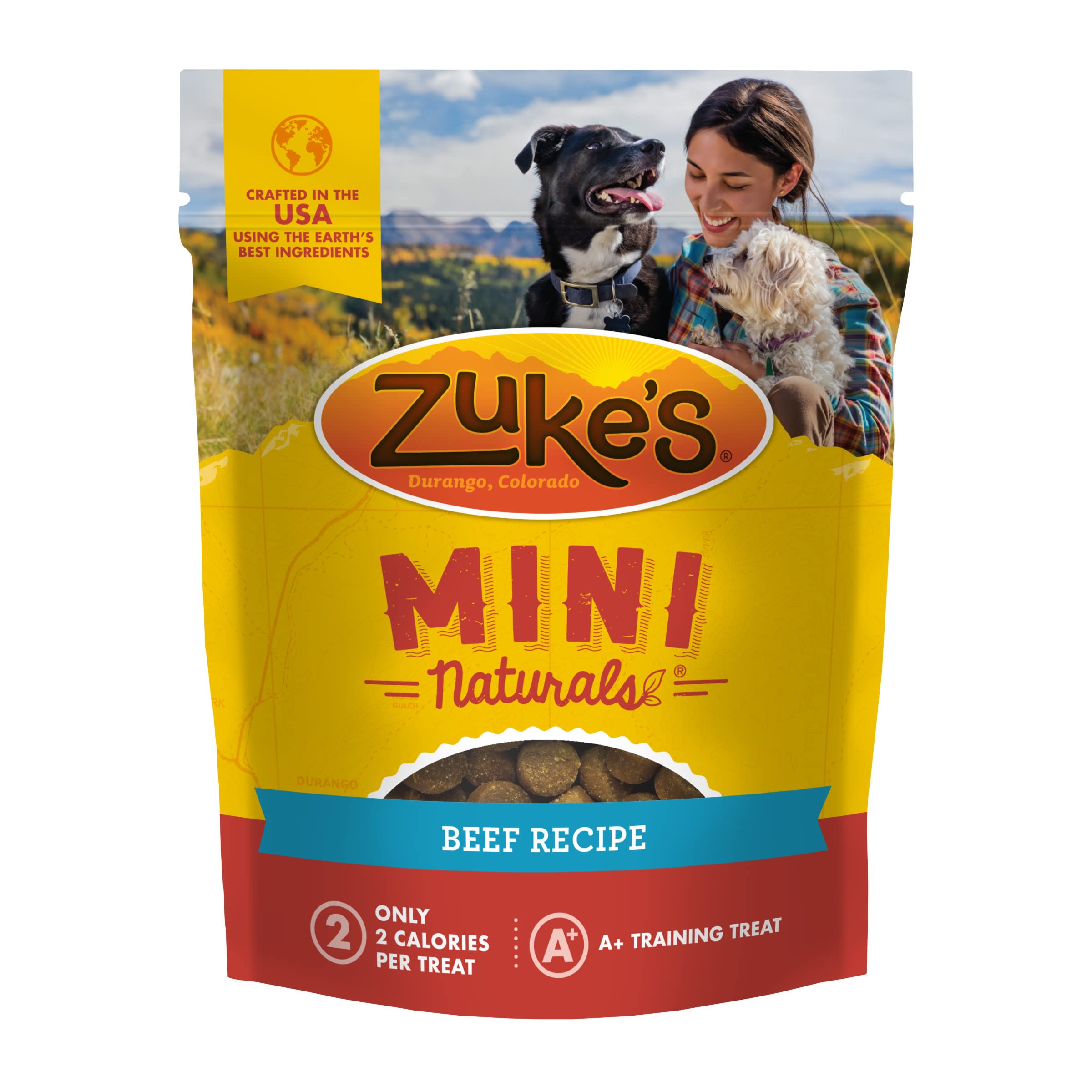 Zukes Mini Naturals Soft And Chewy Dog Treats For Training Pouch, Natural Treat Bites With Beef Recipe - 6 oz. Bag