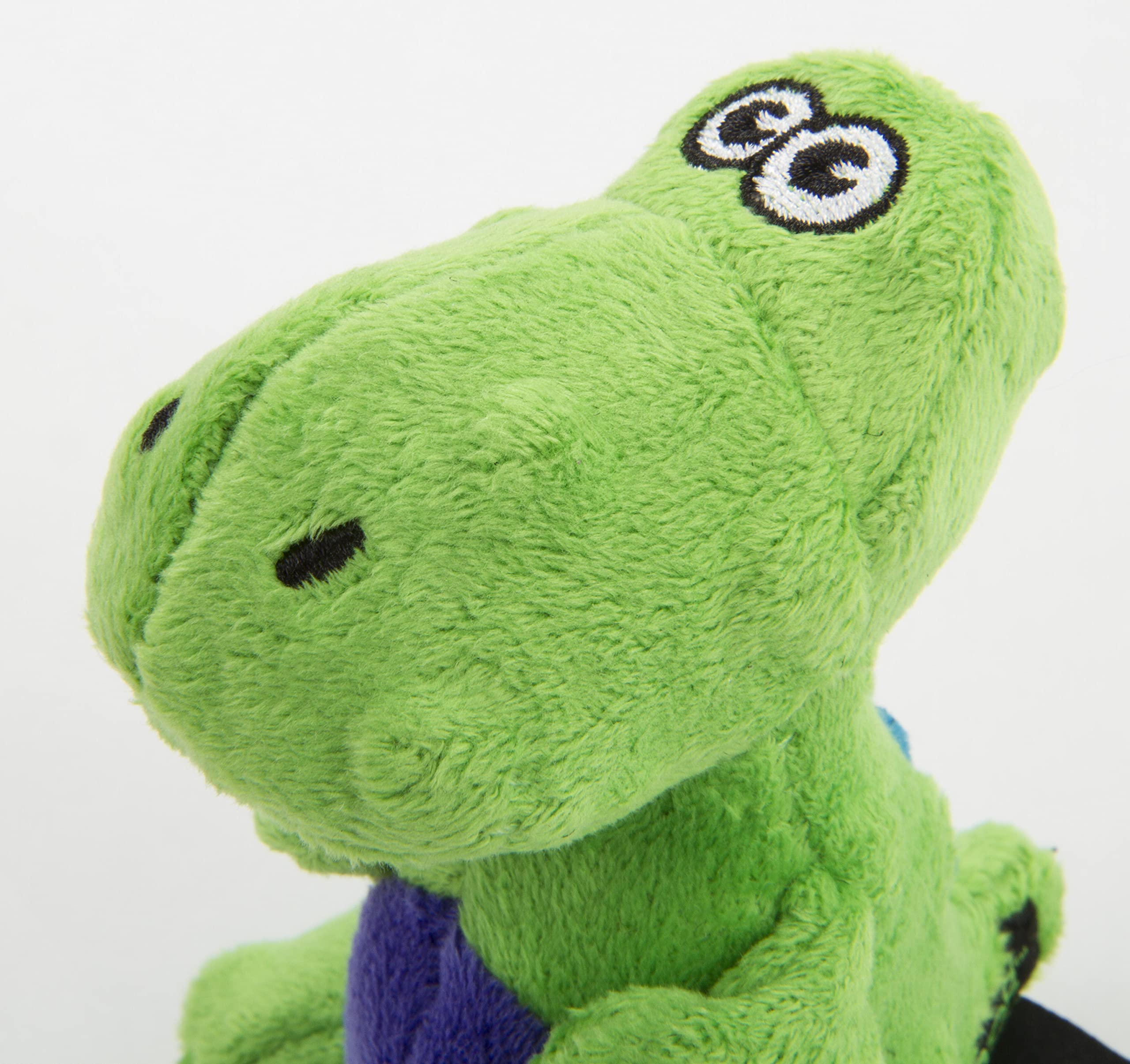 Godog Just For Me Dinos T-Rex Squeaky Plush Dog Toy, Chew Guard Technology - Green, Mini