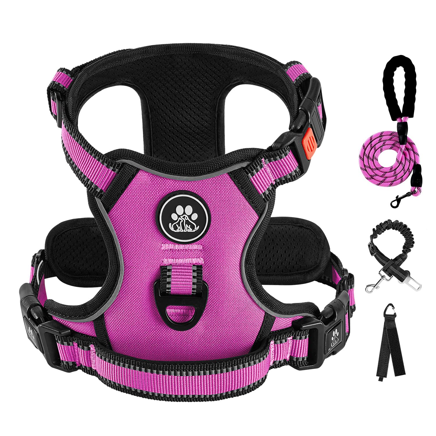 Ivy&Lane No Pull Dog Harness For Medium Dogs,Dog Vest Harness With Leash,Safety Belt And Storage Strap, Fully Adjustable Harness