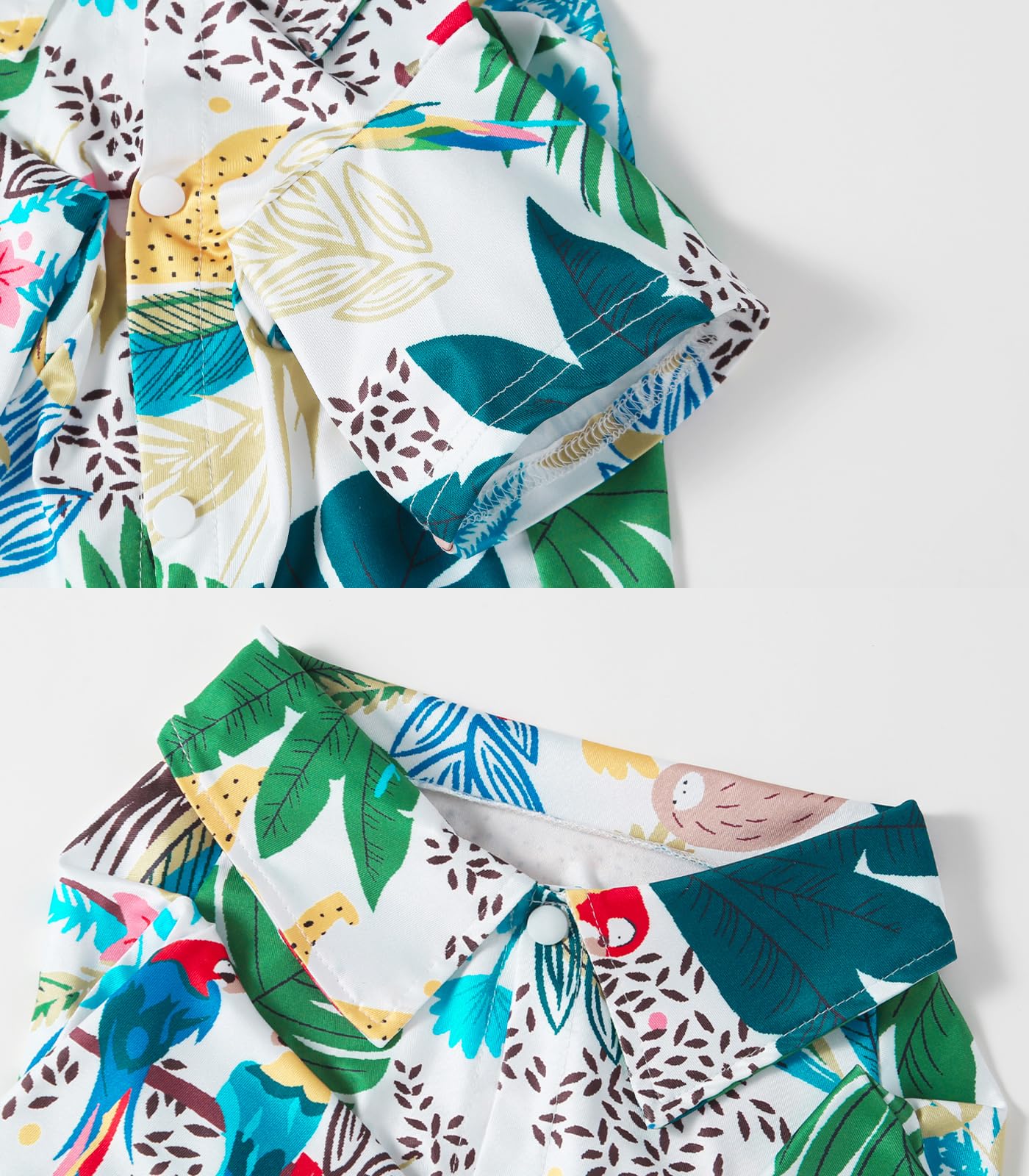 Hawaii Shirt For Dogs - Colorful Leaf Prints Polo T-Shirt, Breathable Cool Beach Style Summer Clothes For Large Dog Boys And Gir