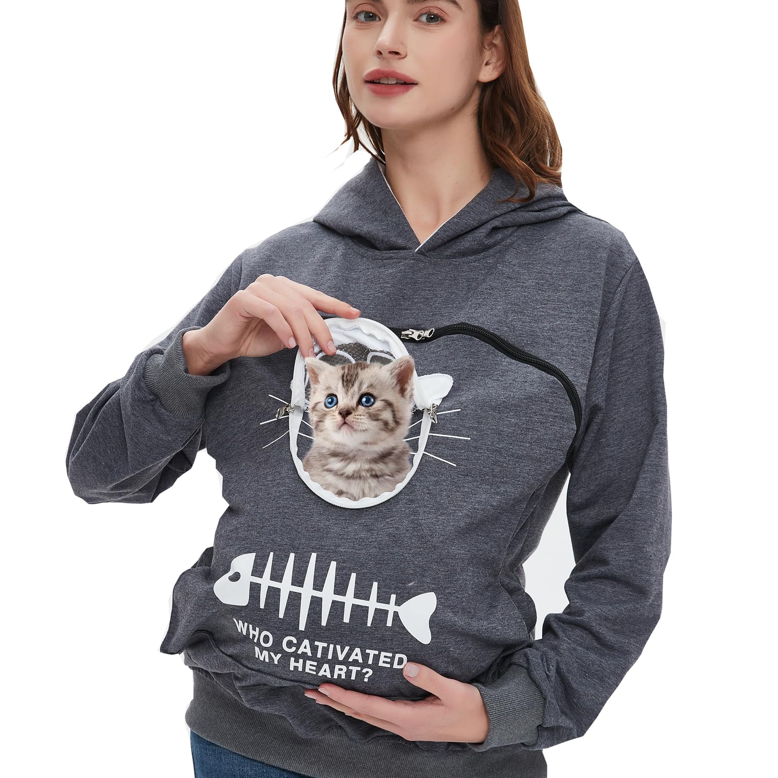 Bombaxceiba Pet Pouch Hoodie, Small Pet Carrier,Dog Cat Pouch Hoodie,Sweatshirt Kangaroo Pocket Holder, Kitty Carrying, With Bre