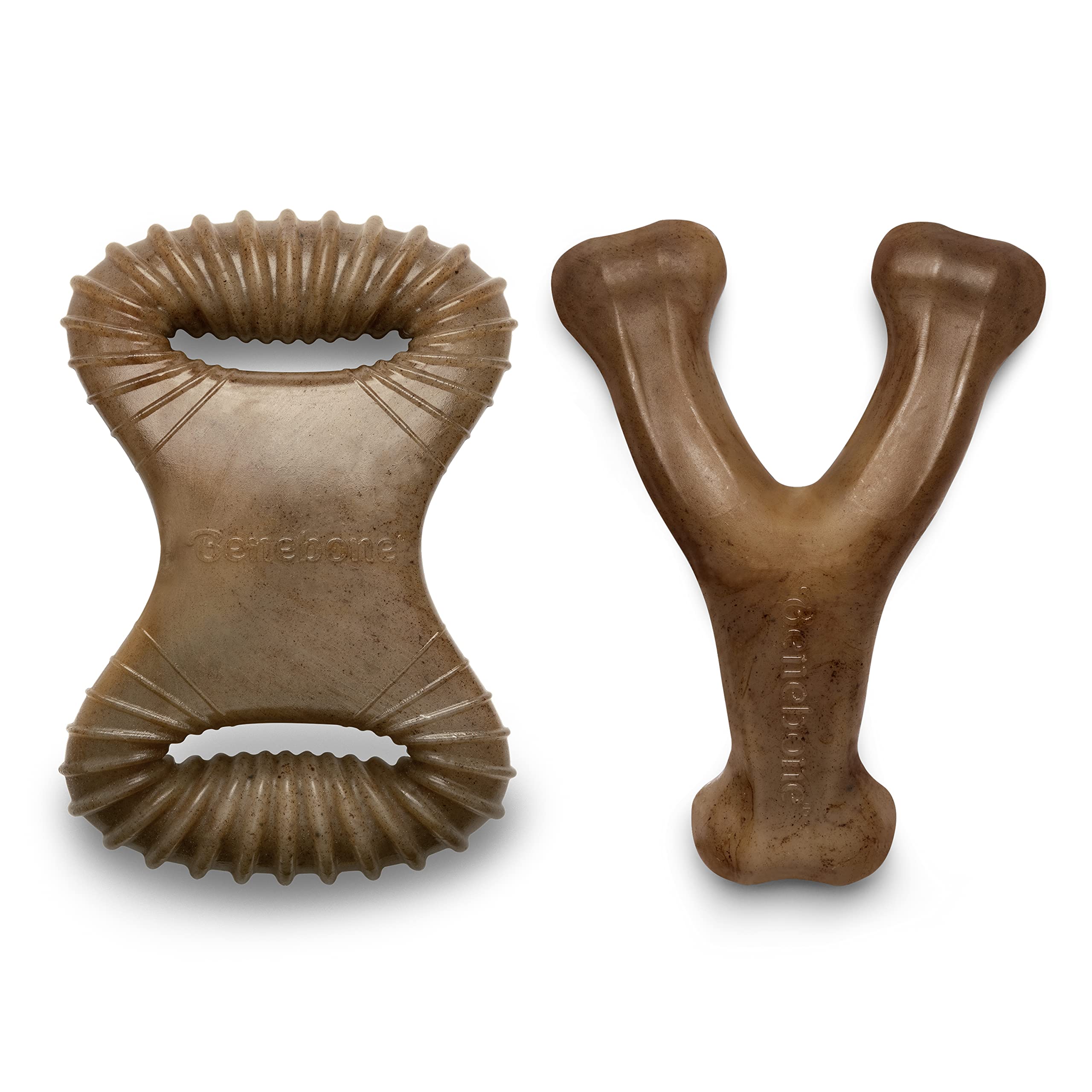 Benebone 2 Count (Pack Of 1) Wishbone/Dental Durable Dog Chew Toys, Real Bacon, Made In Usa, Small