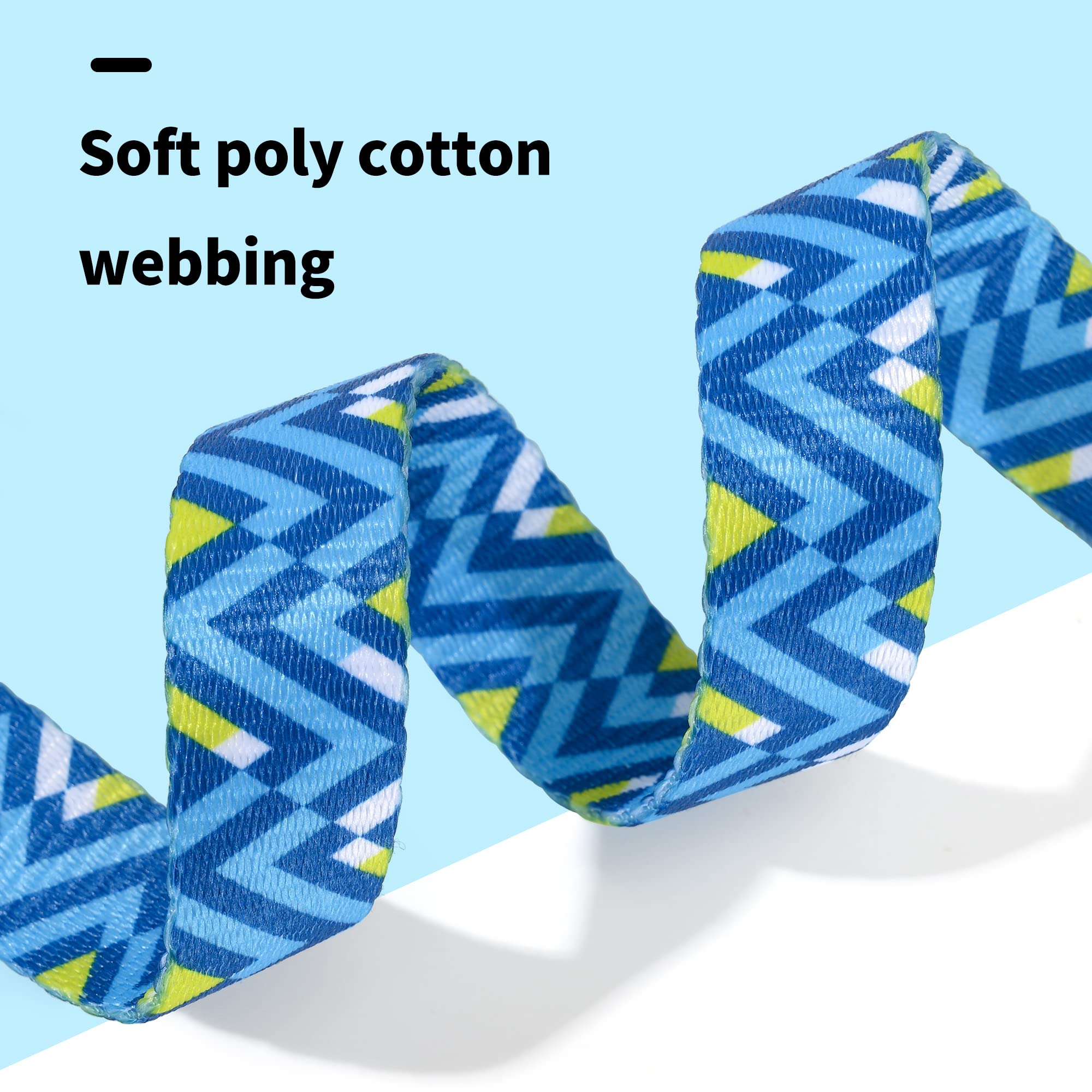Mile High Life | Geometric Ocean Wavy Pattern | Soft Poly Cotton Fabric | Black Buckle Dog Collar With D Ring| We Donate To Dog Rescues(Light Blue/Hot Blue, Small )