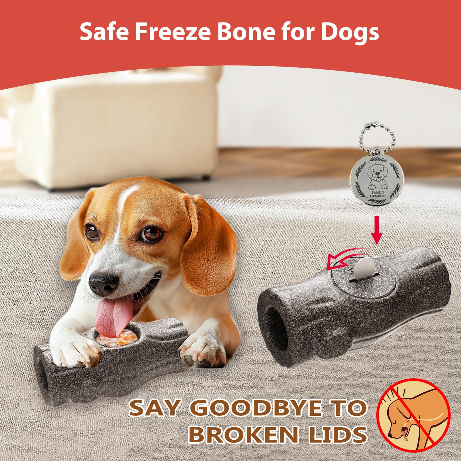 Origintek 3-In-1 Freeze Bone For Dogs, Dog Chew Toys To Keep Them Busy, Peanut Butter Dog Toy For Small Medium Large Dogs