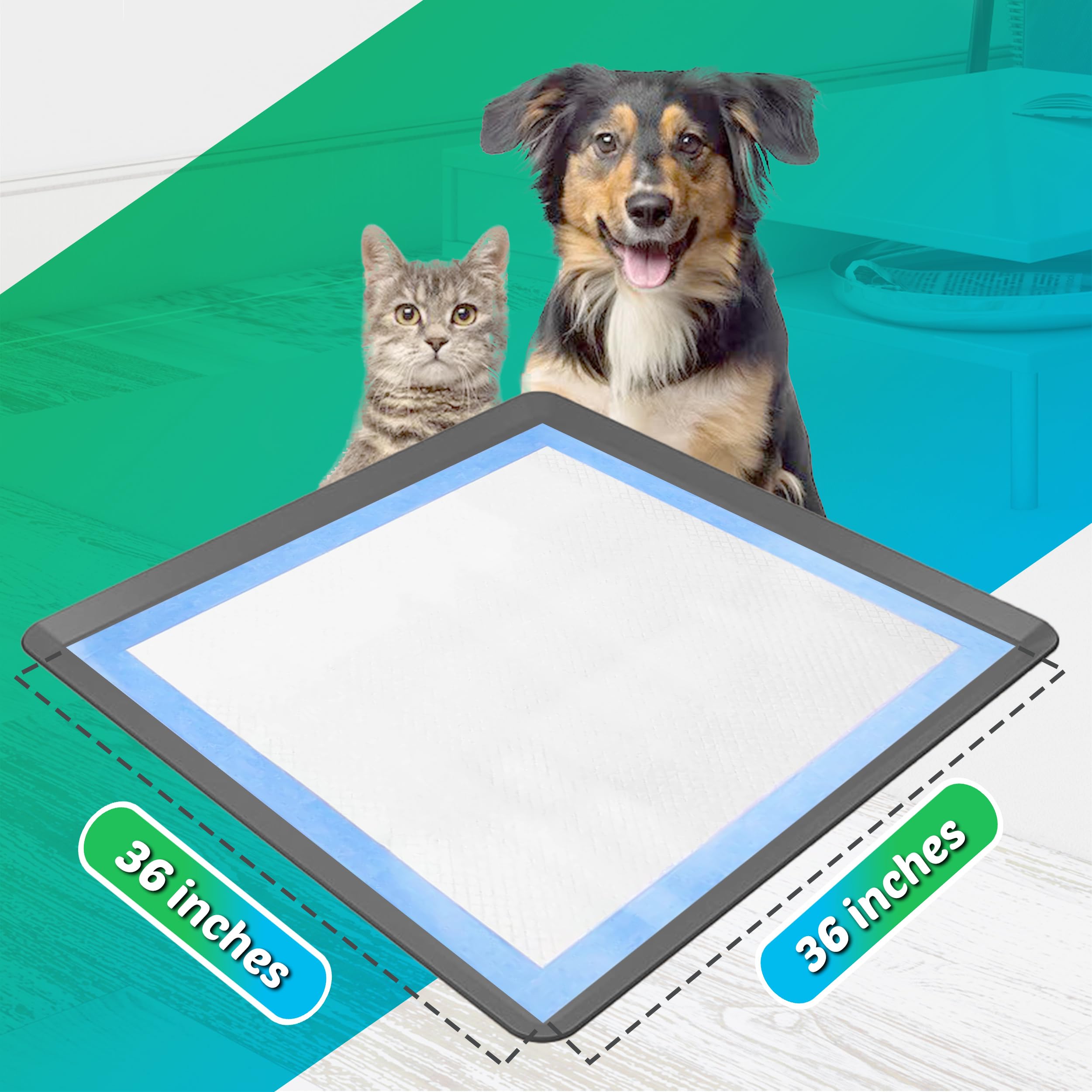 Tidyfriend Dog Pad Holder Tray 36 X 36 Inches - Silicon Wee Wee Pad For Training, No Spill Pee Pad For Dogs - Easy To Clean And