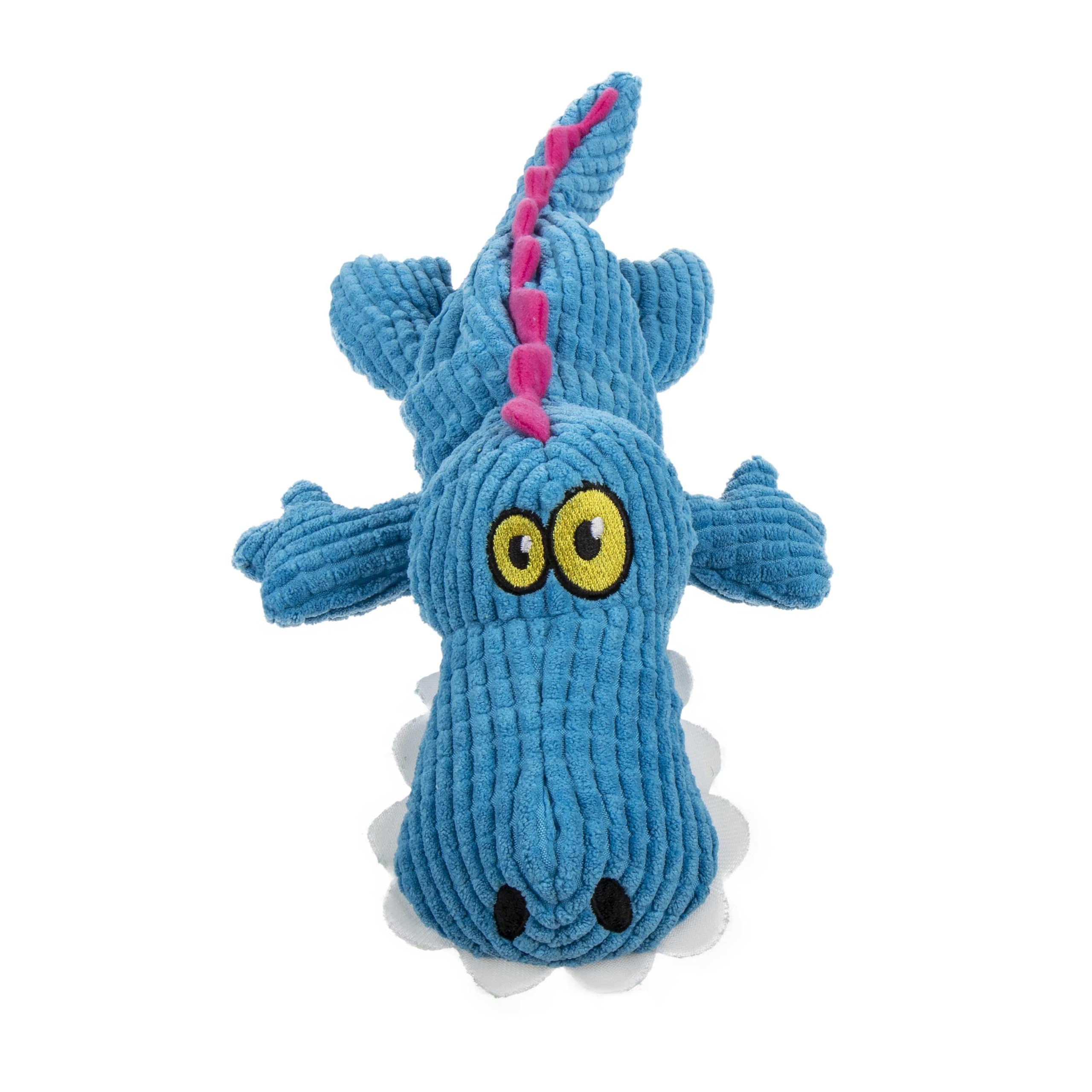 Trustypup Silent Squeak Gator Plush Chew Guard Dog Toy With Ultrasonic Squeaker, Blue, Large
