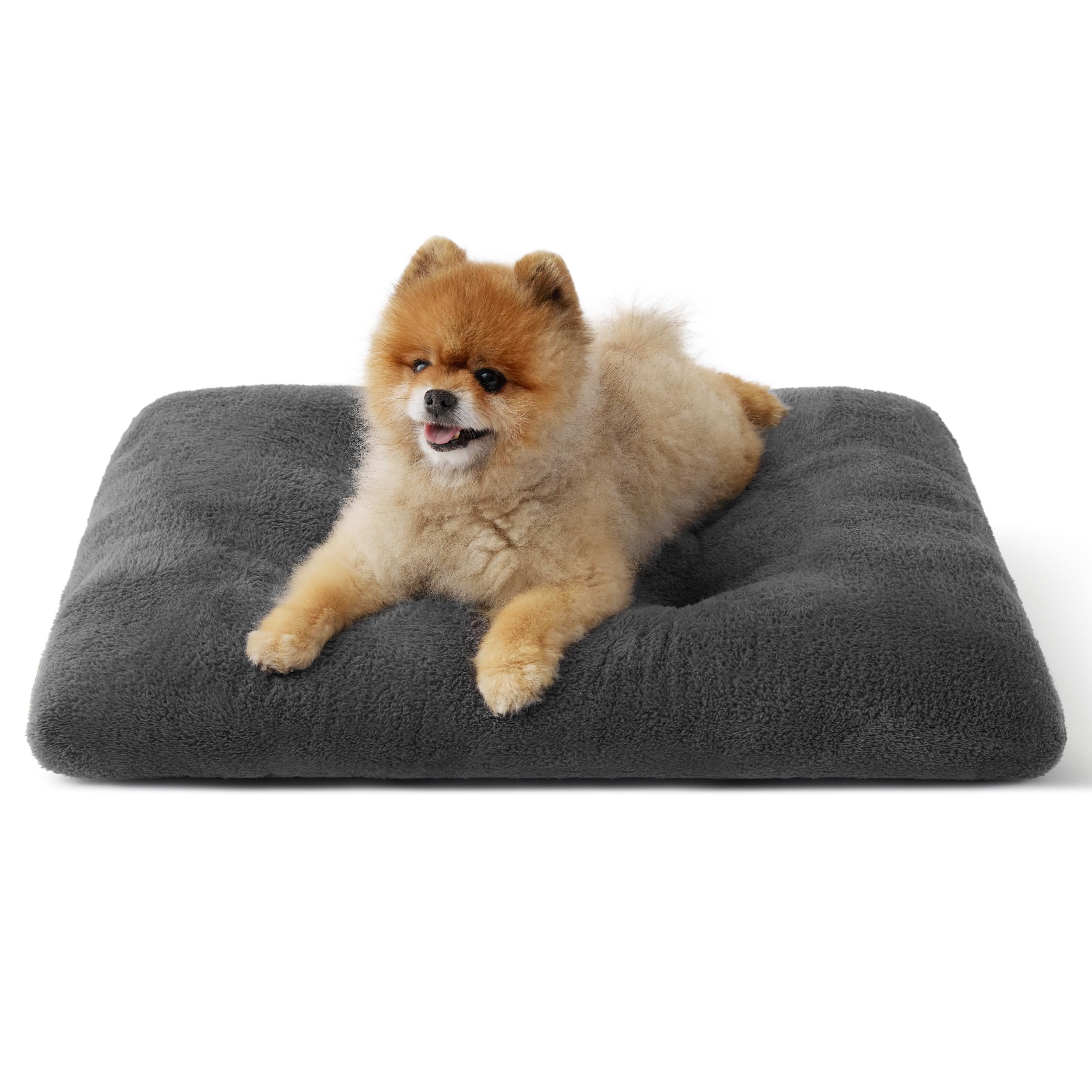 Bedsure Small Dog Bed for Crate Washable, Comfort Fluffy Plush Pillow Bed Crate Pad, Non-Slip and Machine Washable Kennel Pet Sl