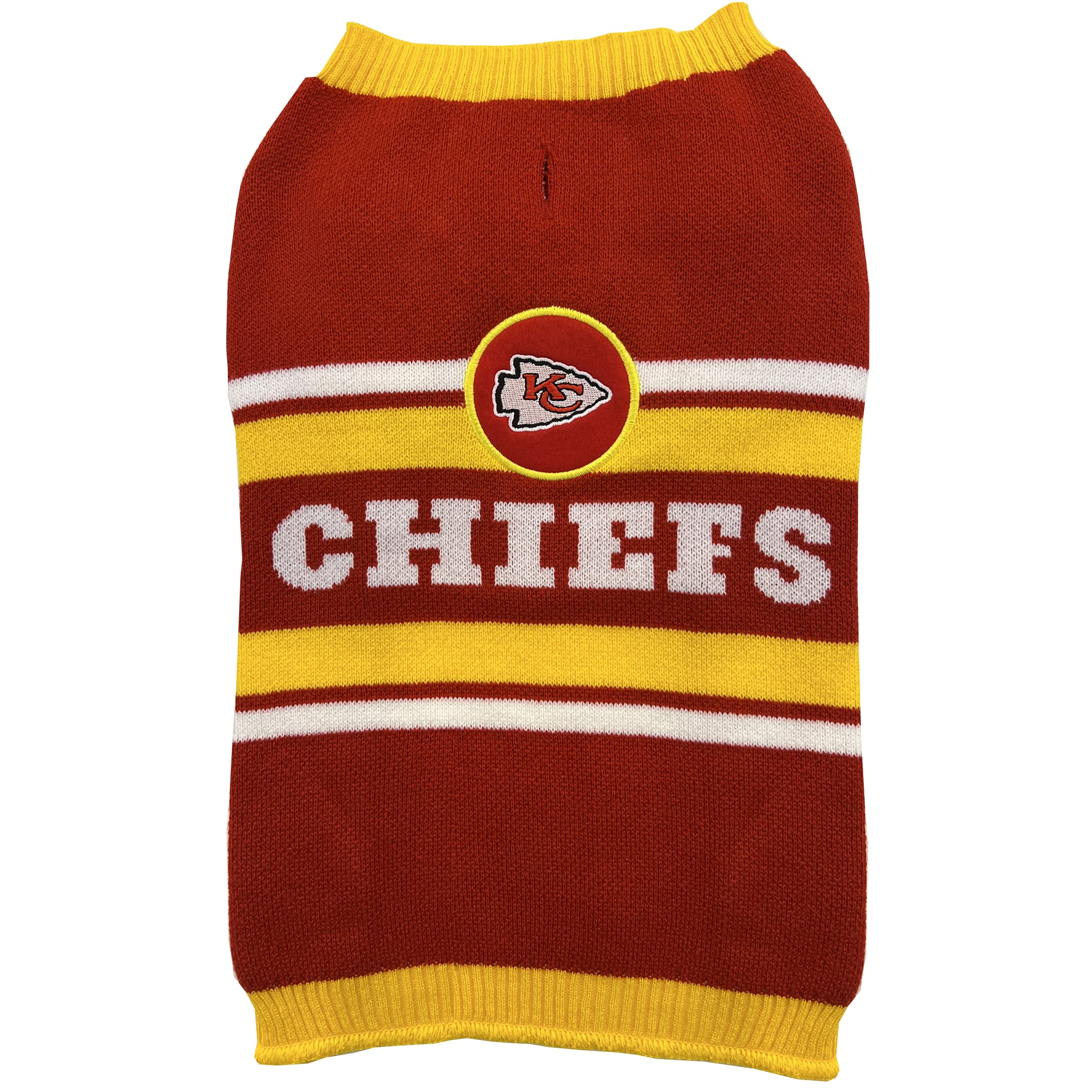 Pets First NFL Kansas City Chiefs Dog Sweater, Size Extra Large. Warm and Cozy Knit Pet Sweater with NFL Team Logo, Best Puppy S