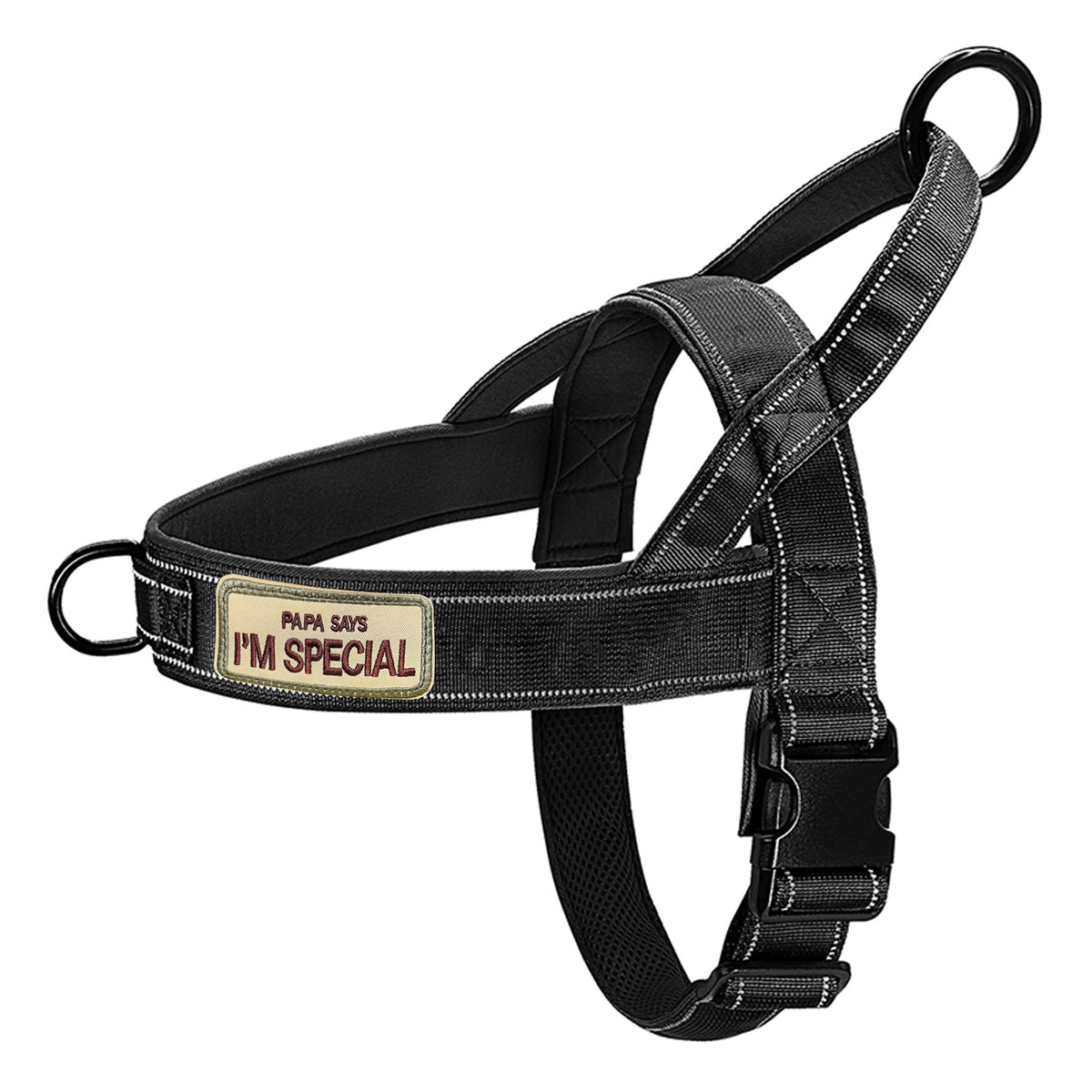 Qifbyfb No Pull Dog Harness For Medium Large Dog, Reflective Escape Proof Adjustable No Pulling Dog Harness, Dog Harness Black S