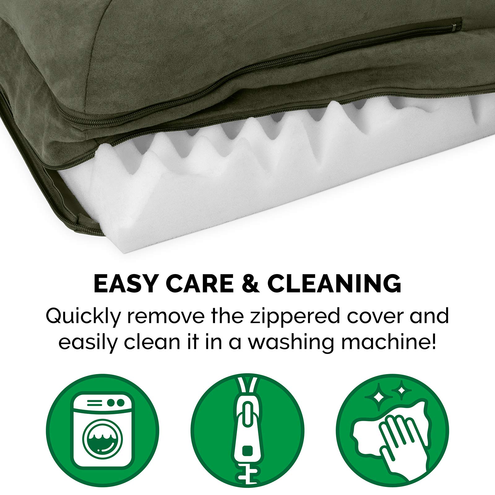 Furhaven Orthopedic Dog Bed For Medium/Small Dogs W/ Removable Bolsters & Washable Cover, For Dogs Up To 35 Lbs - Two-Tone Plush