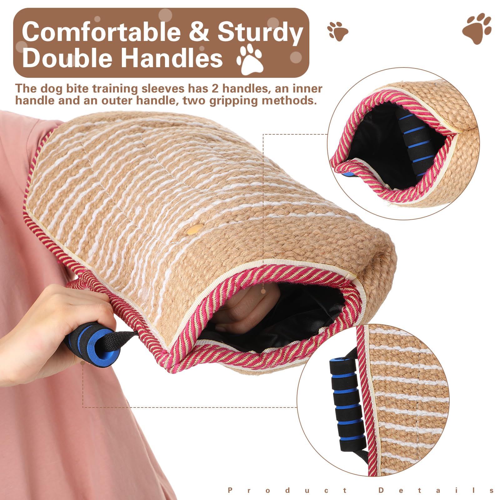 Leyndo 4 Pcs Dog Training Set Include Dog Sleeve Pillow Tug Toy Training Stick And Rubber Ball Professional Equipment For Biting