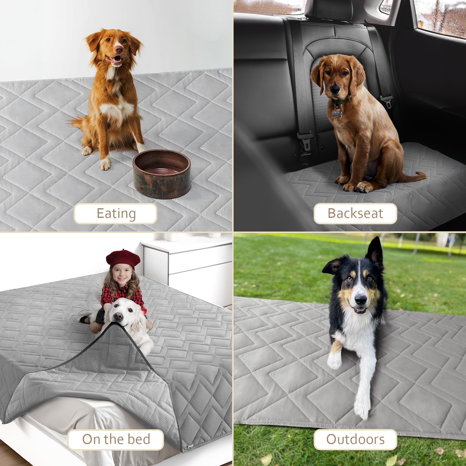 Moonsea Waterproof Dog Blanket Antislip Couch Cover for Dogs Washable Bed Cover Pet Sofa Couch Furniture Protector Cover for Kid