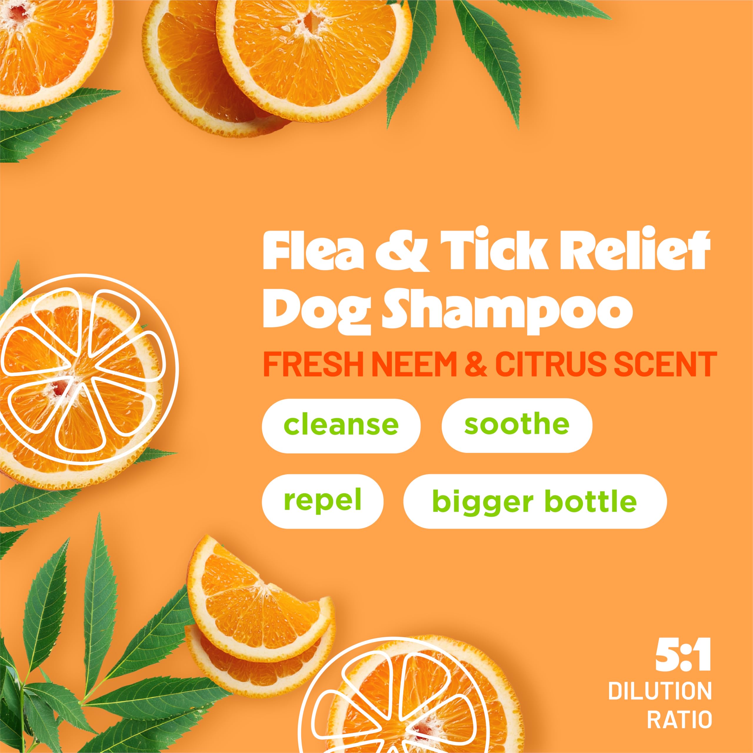 TropiClean Citrus Flea & Tick Shampoo for Dogs, Soothing Bite Relief, Fresh Citrus Scent, Made in The USA, 1 Gallon