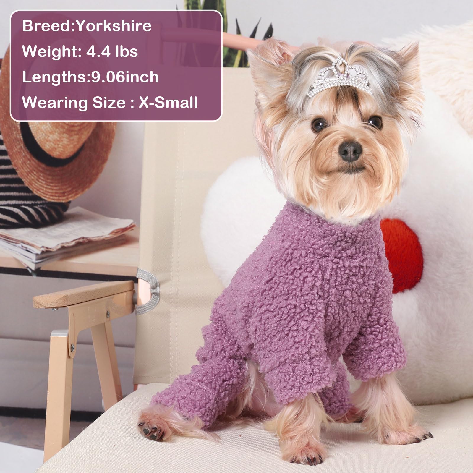 Small Dog Sweater Clothes For Girl Boy Fleece Puppy Jammies 4 Leg Pjs For Chihuahua Yorkie Spring Winter Warm Onesies Jumpsuit C