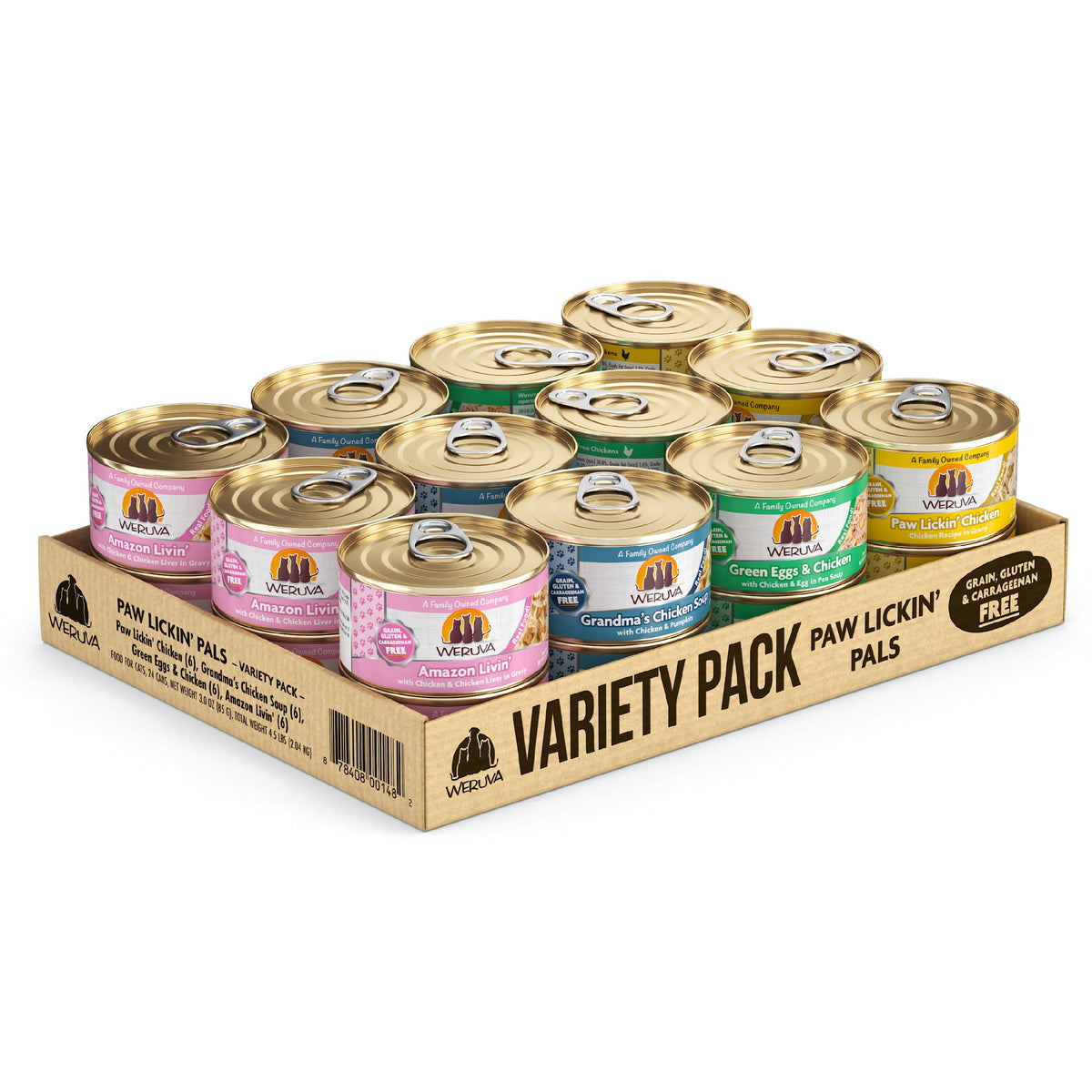 Weruva Classic Cat Food, Variety Pack, Paw Lickin' Pals Wet Cat Food, 3Oz Cans (Pack Of 24)