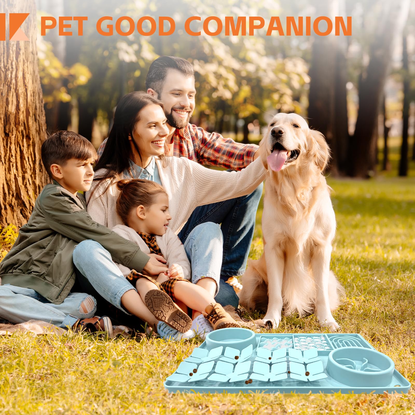 Lick Mat for Dogs Includes Brush and Scraper, Snuffle Mat Silicone Anti-chocking Pet Dish, Non-Slip Dog Licking Bowl Interactive
