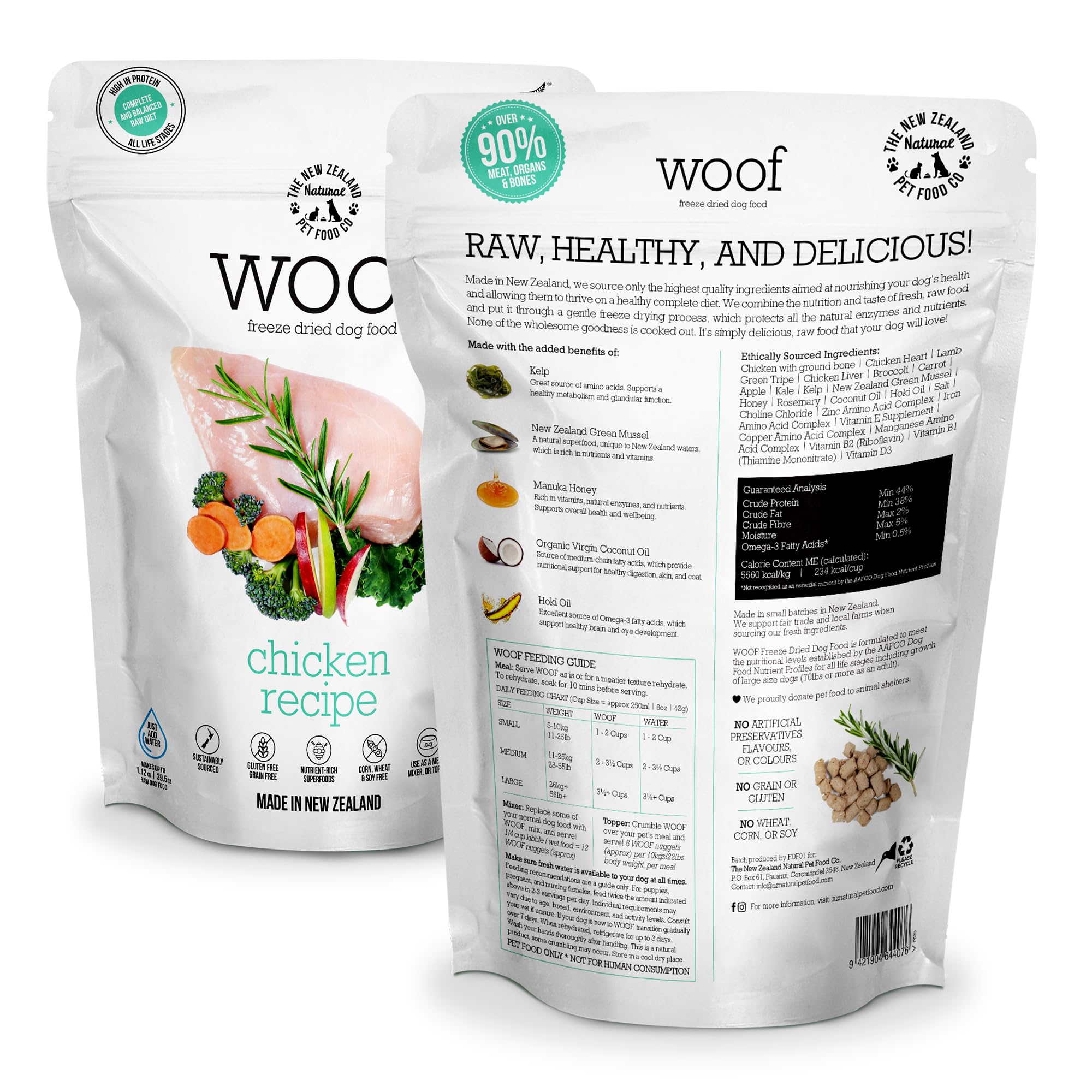 The New Zealand Natural Pet Food Co. WOOF Freeze Dried Dog Food - Chicken Recipe, High Protein Dog Treats & Snacks, Dog Food Top