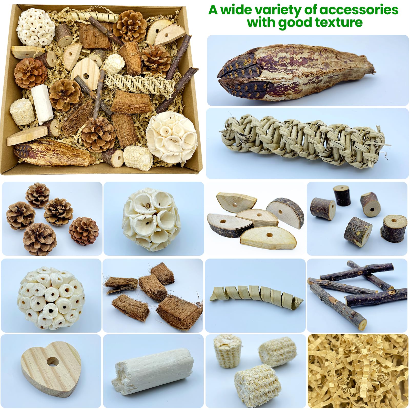 Bird Toys Parrot Toy Birds Foraging&Parrots Tearing Toys Box Interactive Chewing And Shredding Toy For Parakeets, Cockatiels, Ca