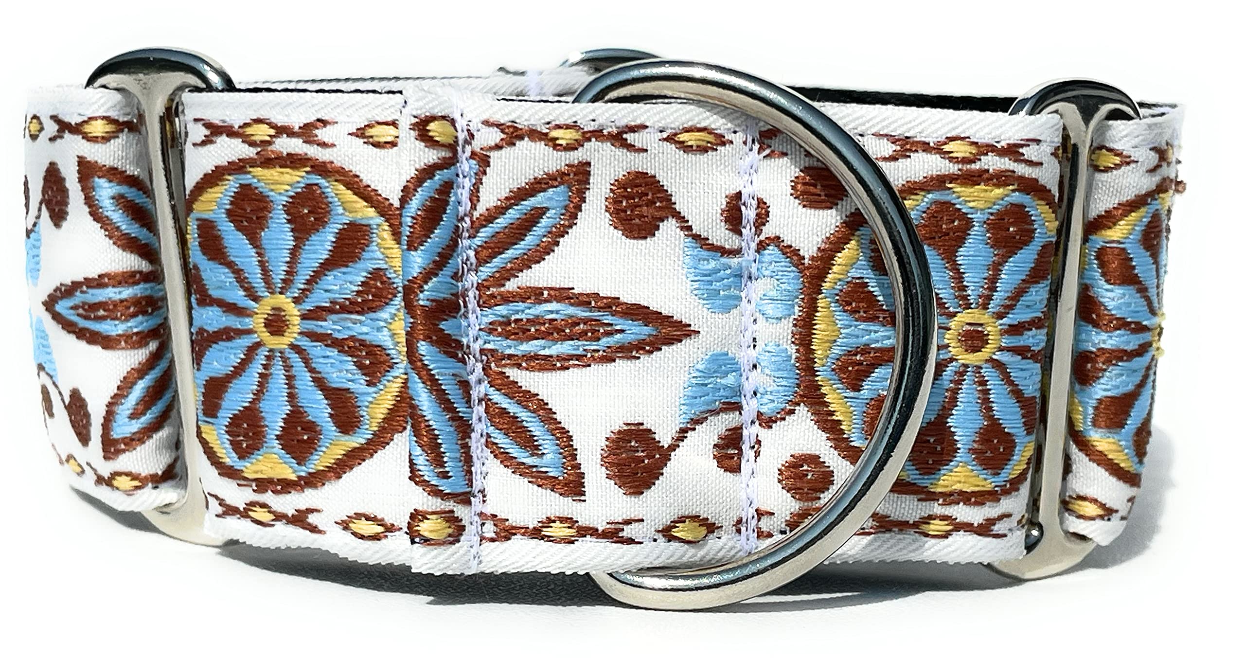 Sgang Martingale Dog Collar For Greyhound Saluki Whippet And Other Breeds With Similar Neck 2 Inch Wide (Xl 17-22) Inch, White