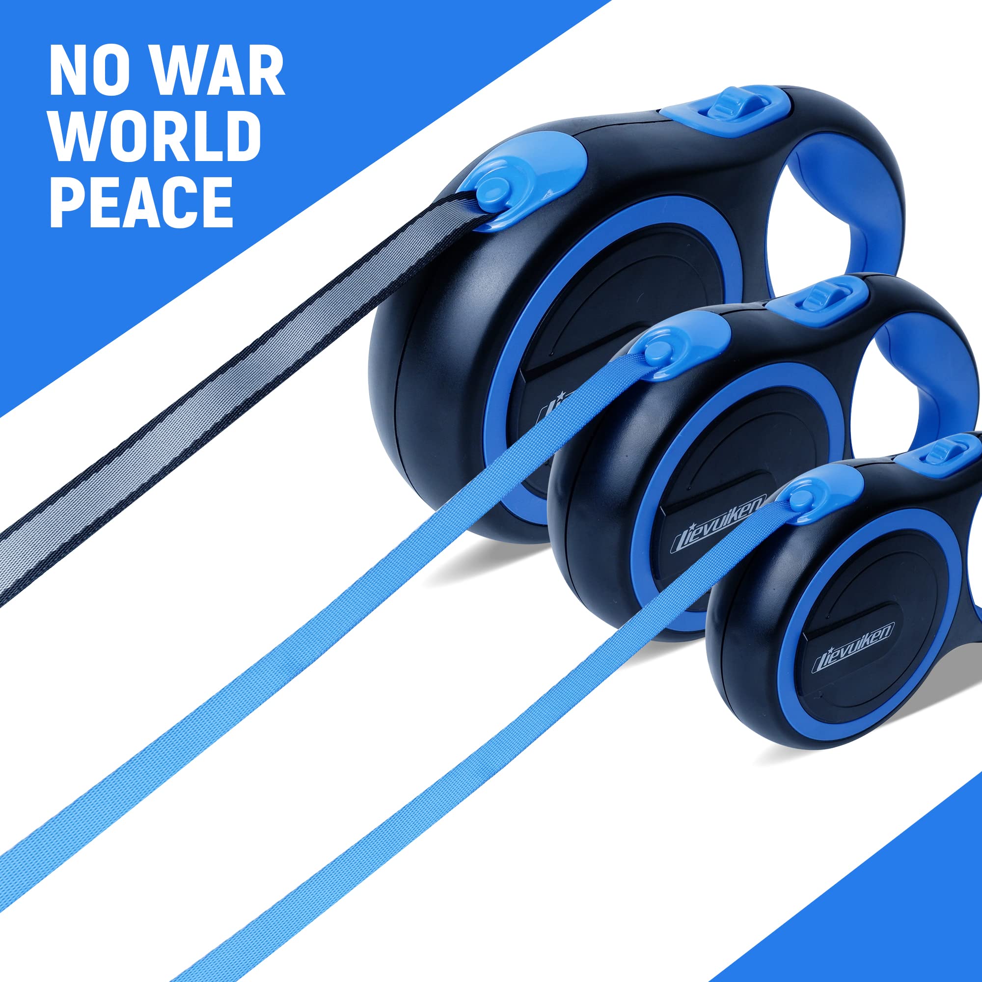 Lievuiken 16 Ft Retractable Dog Leash With No Tangle For Dog Up To 44Lbs, One-Handed Brake, With Non-Slip Handle, Strong Nylon T