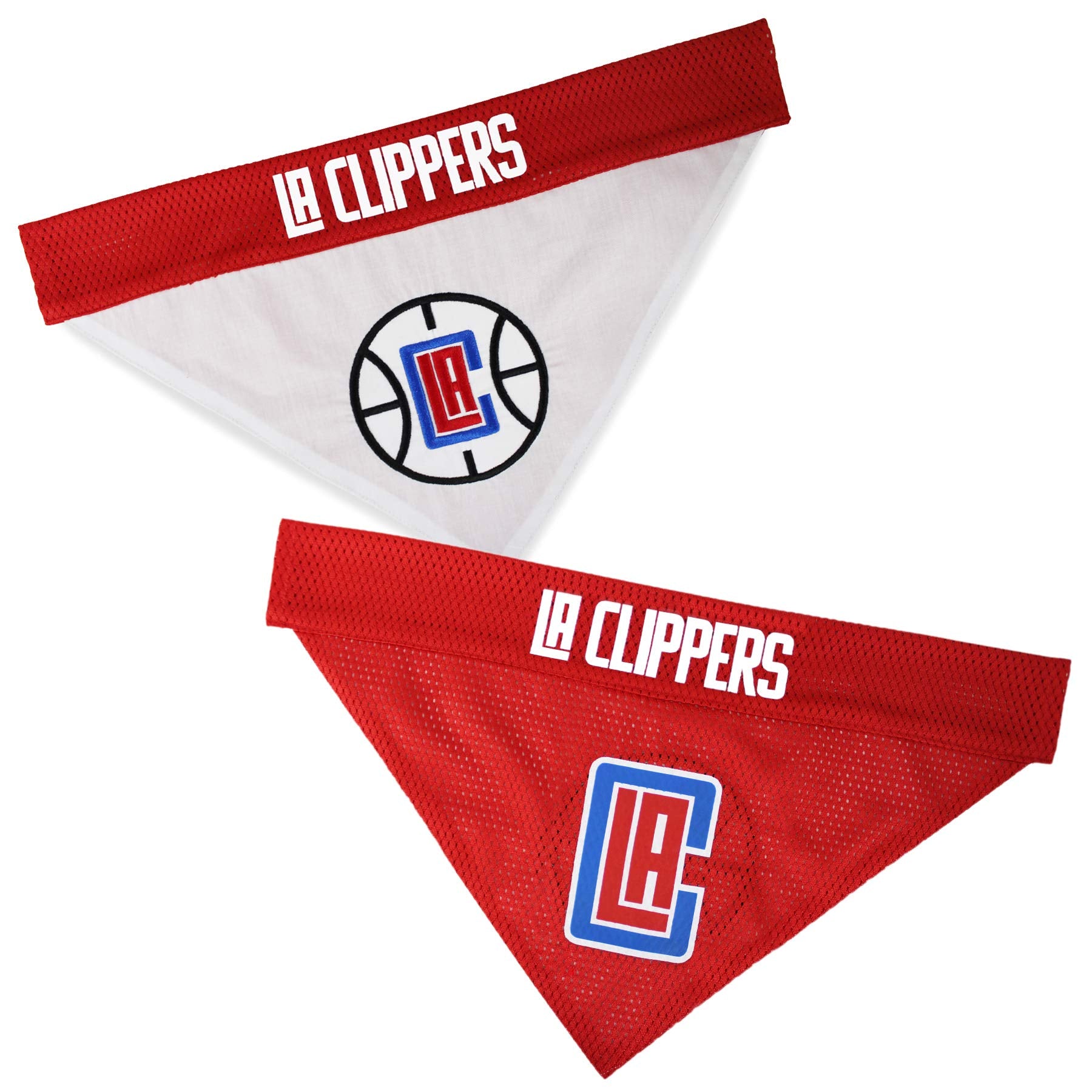 Nba Dog Bandana - Los Angeles Clippers Reversible Pet Bandana. 2 Sided Home & Away Sports Bandana With A Premium Embroidery Team Logo, Large/X-Large