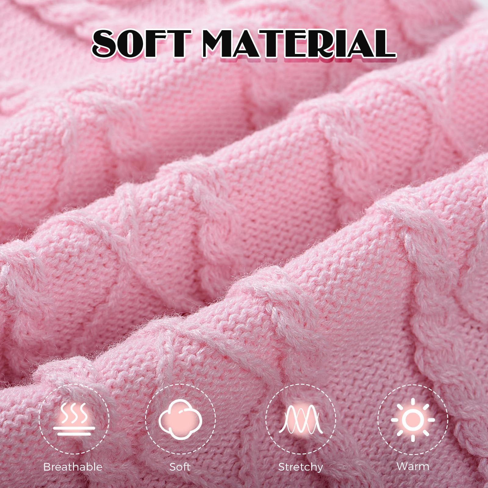 Soft Warm Dog Sweaters - Turtleneck, Double Knitting, Collar For Outdoor Playing, Warm Dog Clothes (Xl, Pink)