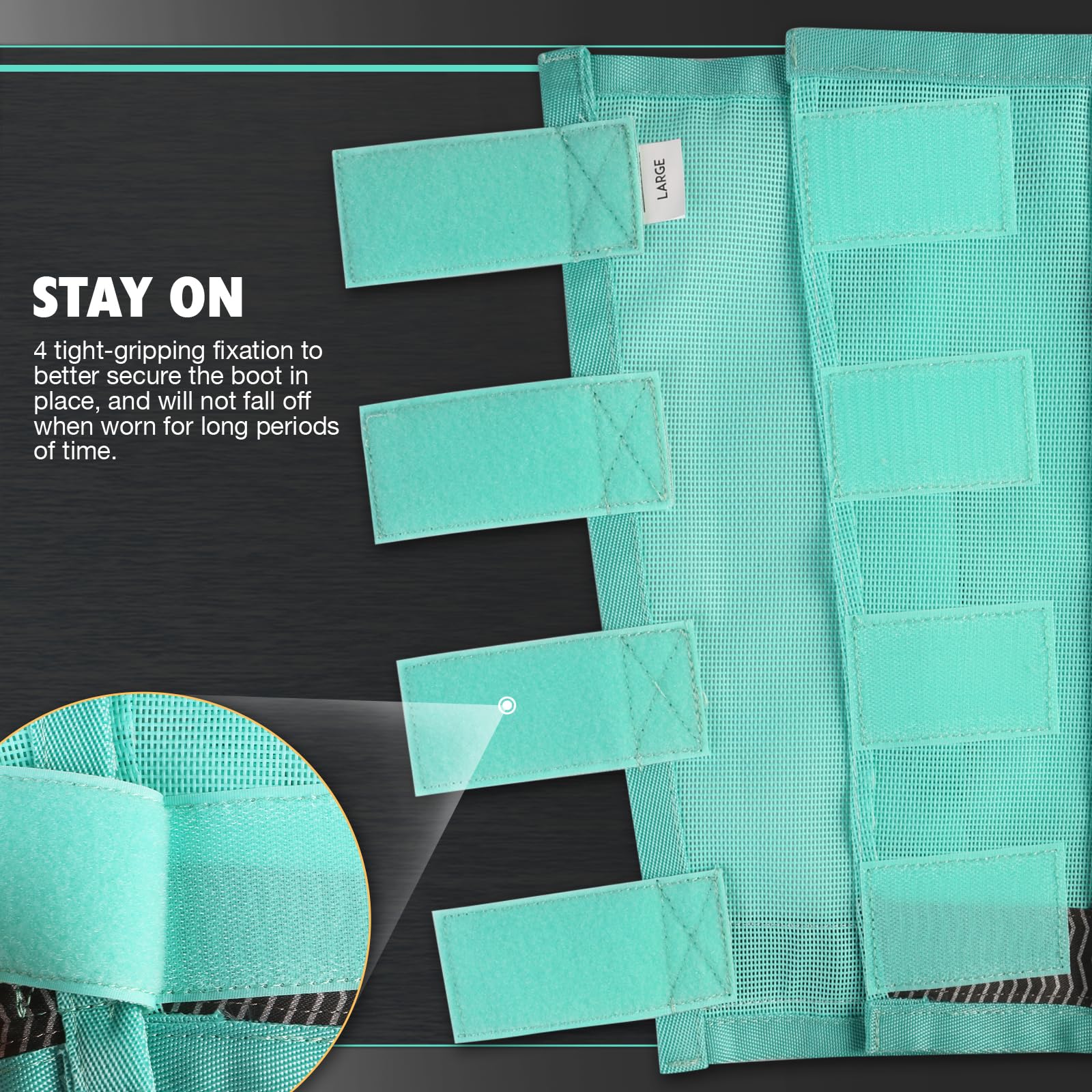 Harrison Howard Loose-Fitting Horse Fly Boots Uv-Protective, Breathable Fine Mesh Leggins Stay-On Comfortable Fly Boots With Ref