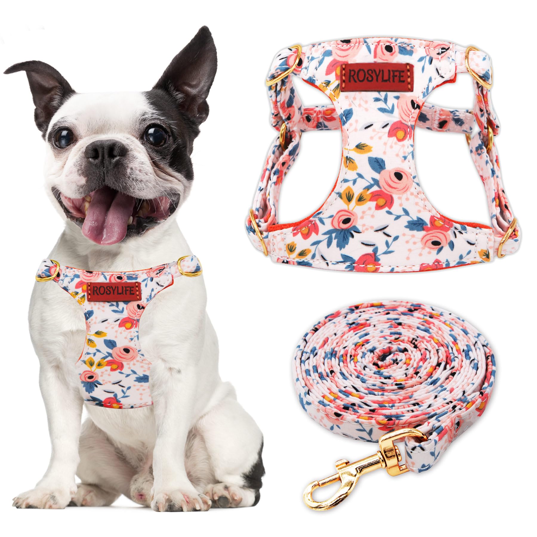 No Pull Dog Harness Adjustable Small And Leash Set, Lightweight And Soft Dog Harness No Choke Escape Proof Pet Harness Vest (Ora