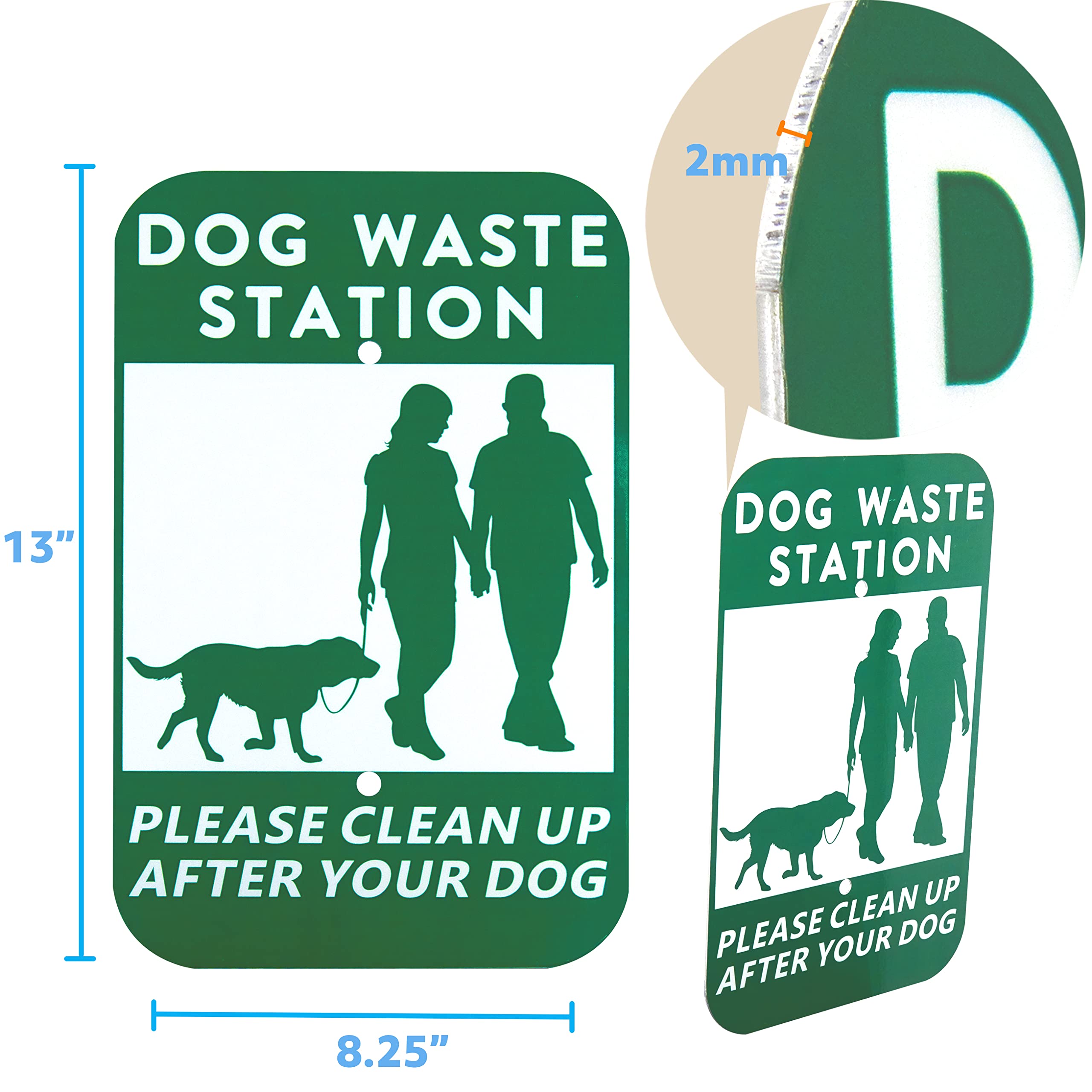 Aluminum Outdoor Dog Bag Dispenser With Pick Up After Your Dog Sign - Wall Mounted Poop Bag Dispenser For Pet Waste -Included Lo